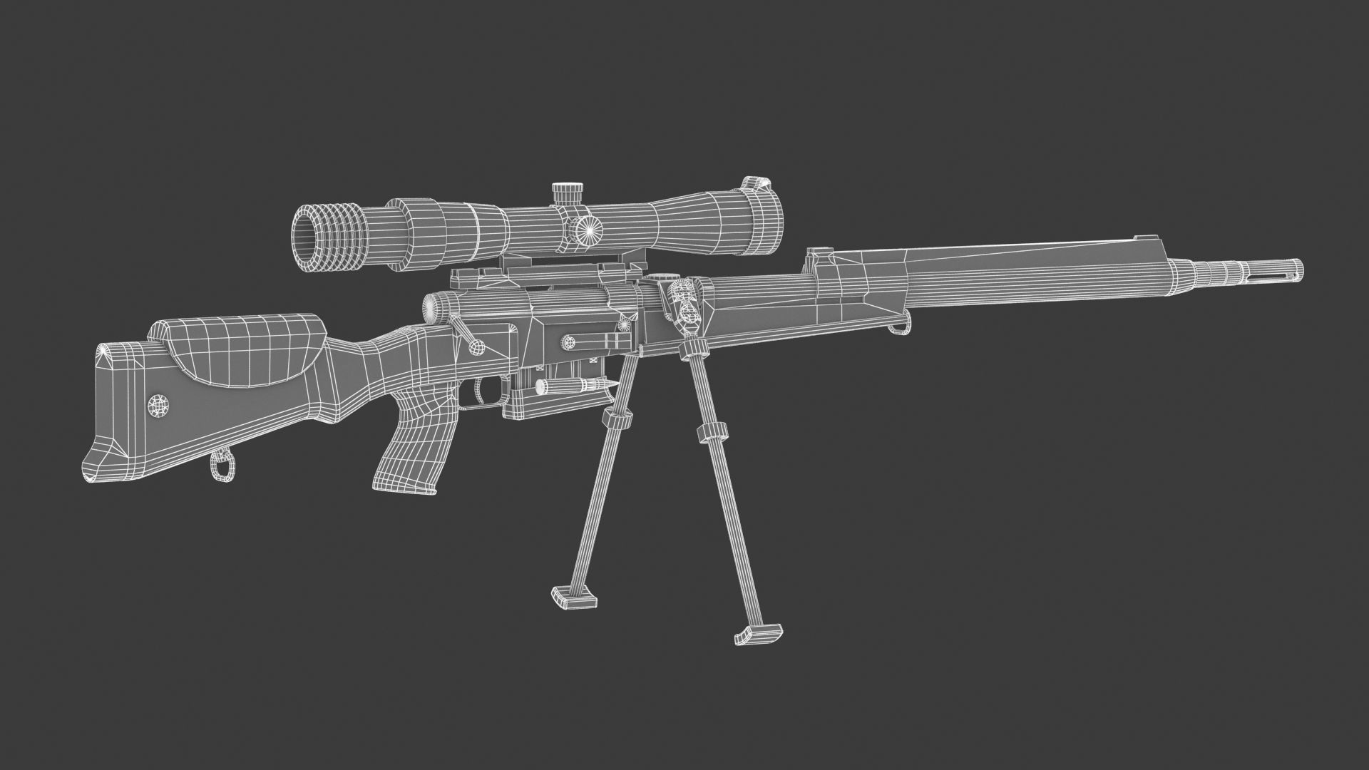  FR F2 sniper Rifle Low Poly PBR Realistic Low-poly 3D model_15