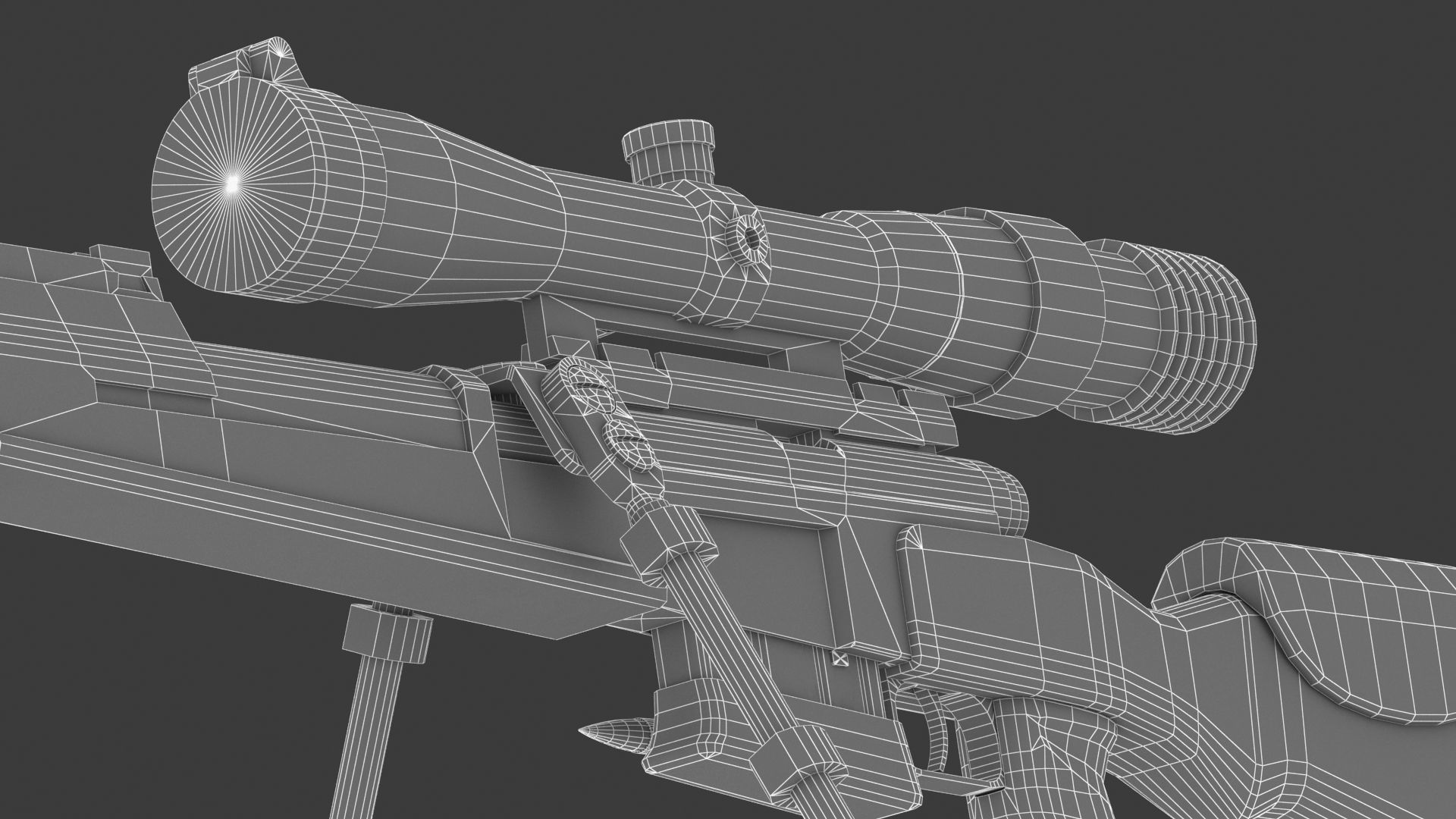  FR F2 sniper Rifle Low Poly PBR Realistic Low-poly 3D model_28