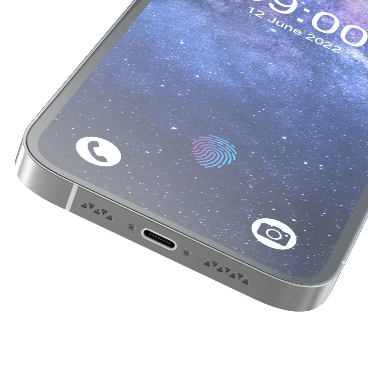 Generic Smartphone 04 PBR Realistic Low-poly 3D model_6