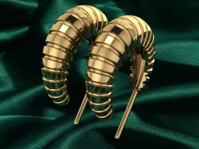 Earcuff gold plated hoop earring 3D print model