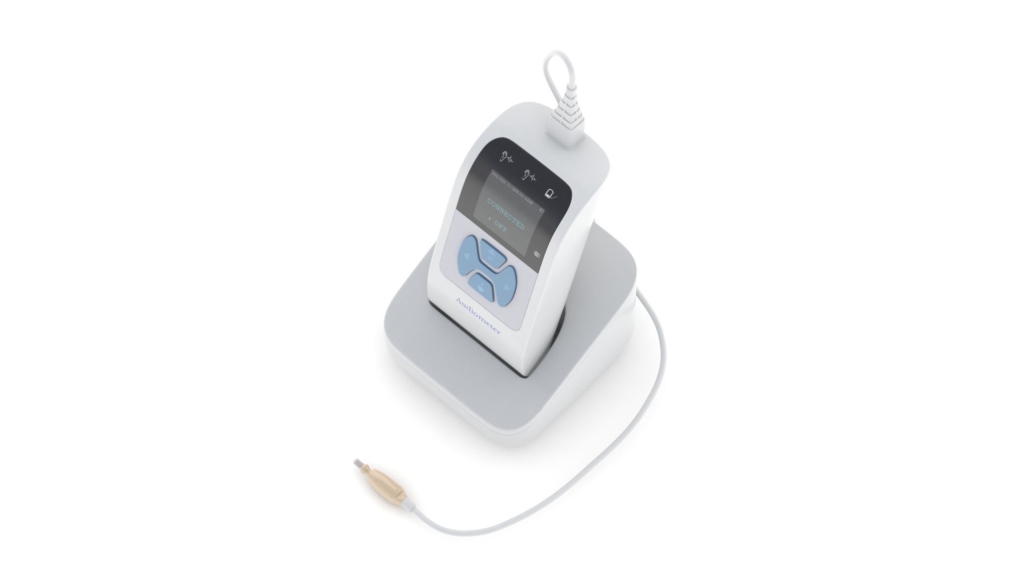 Medical Audiometer Hearing Screener PBR Realistic 3D model_4