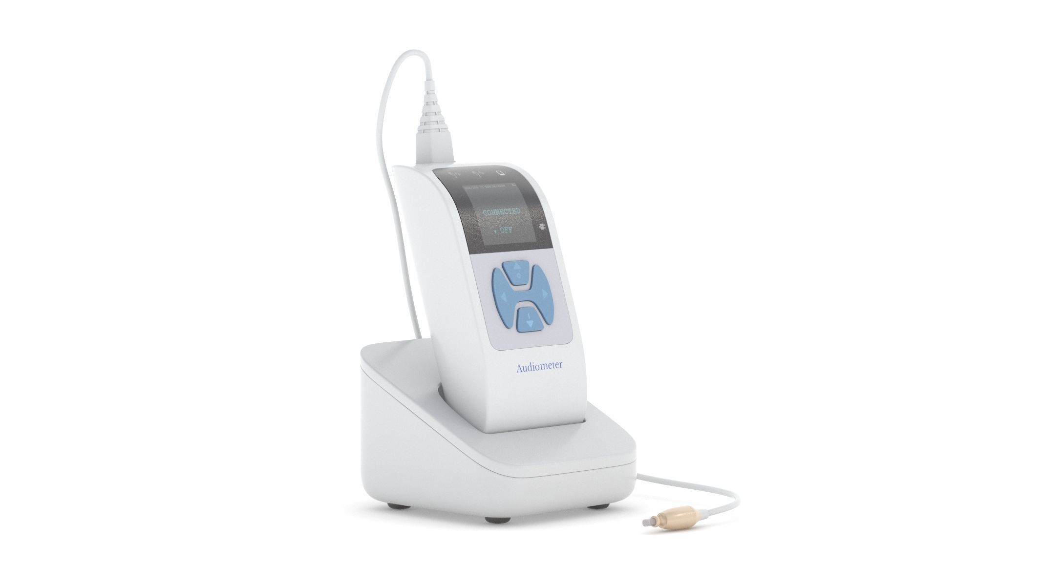 Medical Audiometer Hearing Screener PBR Realistic 3D model_1