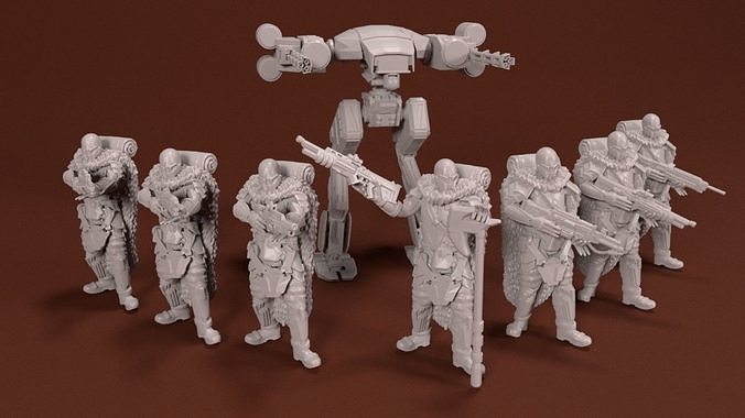 28mm PMC Winter Scout Party 3D print model