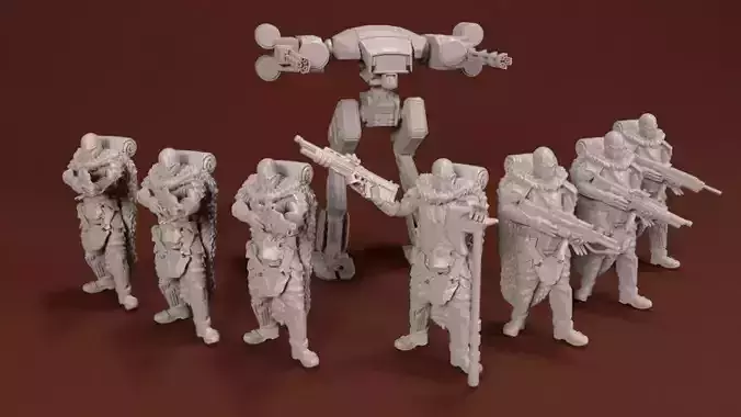 28mm PMC Winter Scout Party