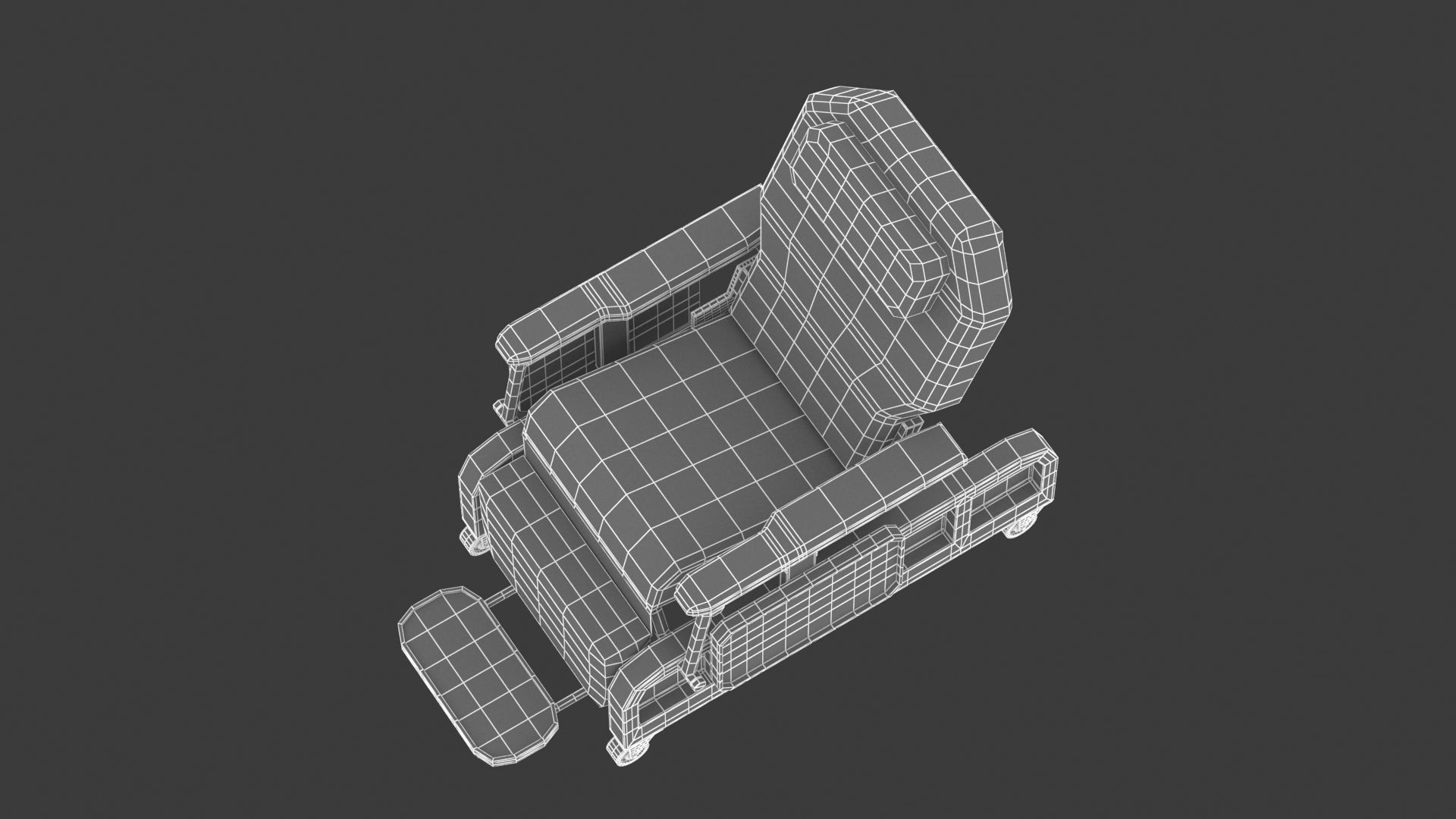 Medical Electric Reclining Chair PBR Realistic 3D model_14