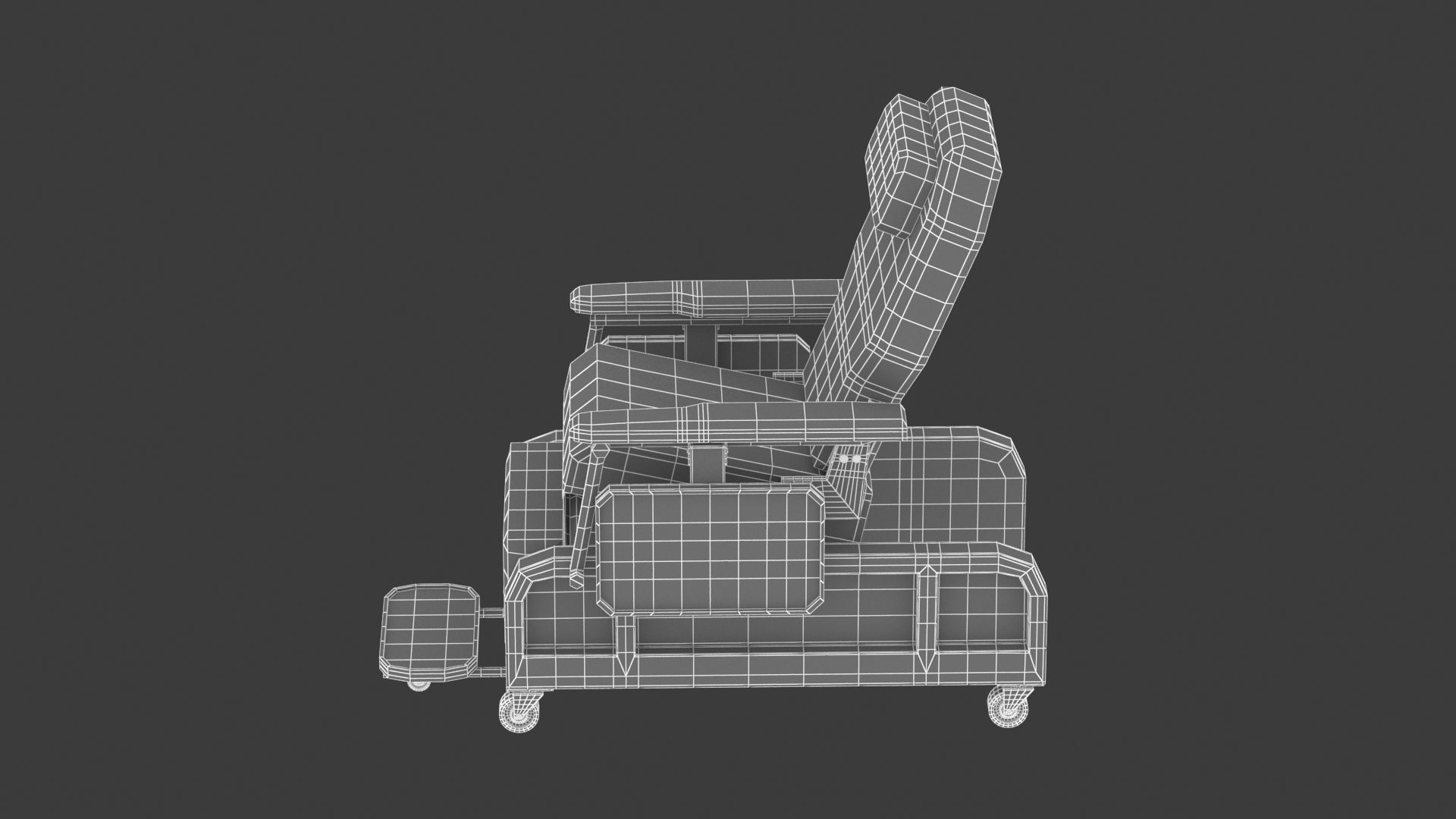 Medical Electric Reclining Chair PBR Realistic 3D model_13