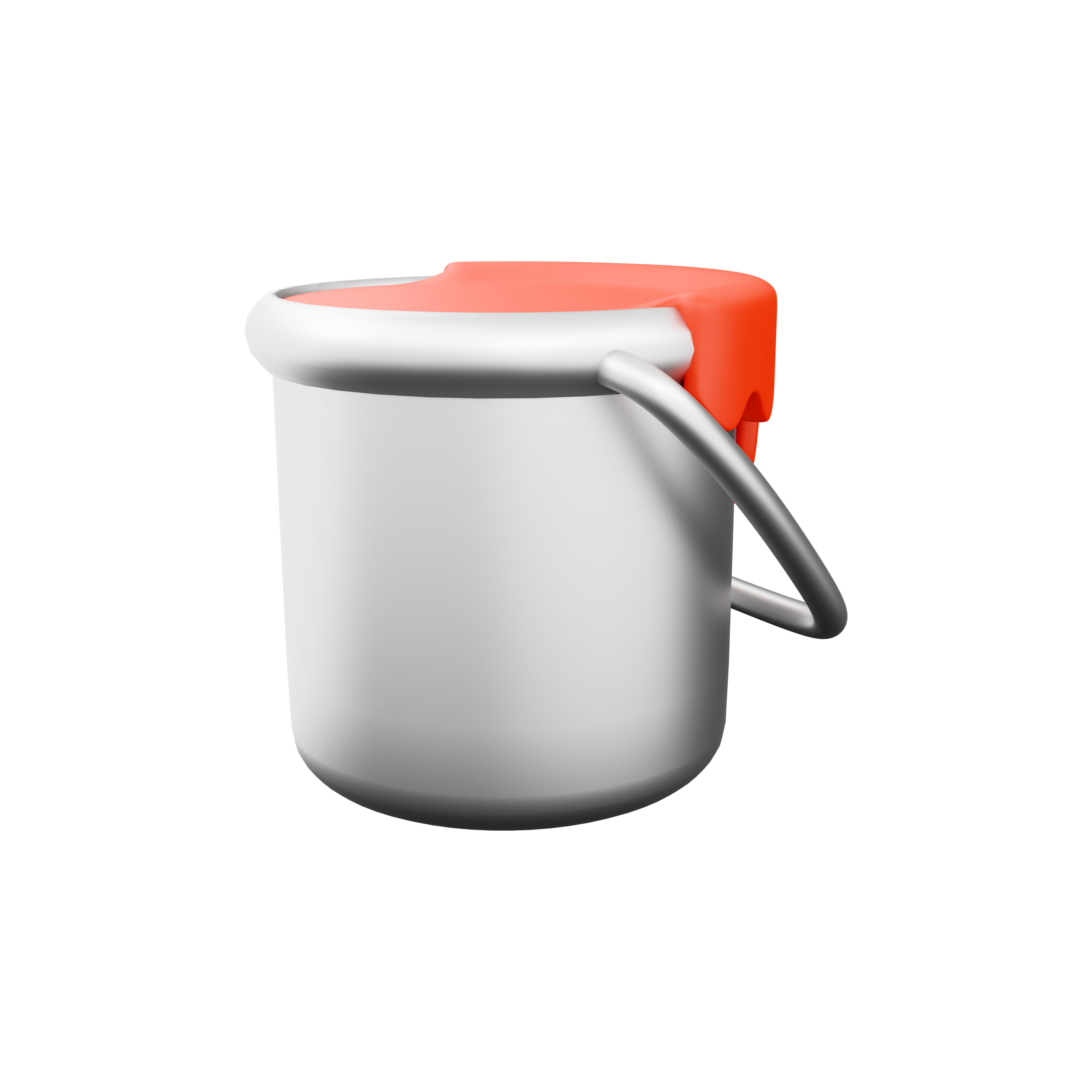 3D open bucket with paint color 3D model_1