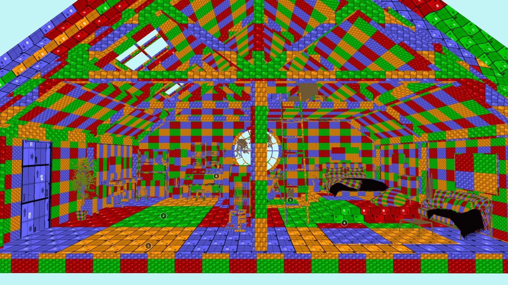 Carpenter  cabin of architect Low-poly 3D model_11