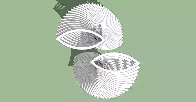 Twin Leaf Column 3d Sketchup