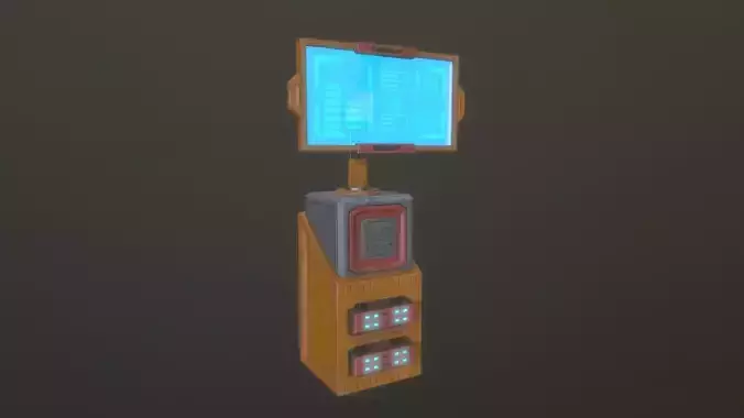 Sci FI Computer console Low-poly 3D model Sci FI Computer console Low-poly 3D model