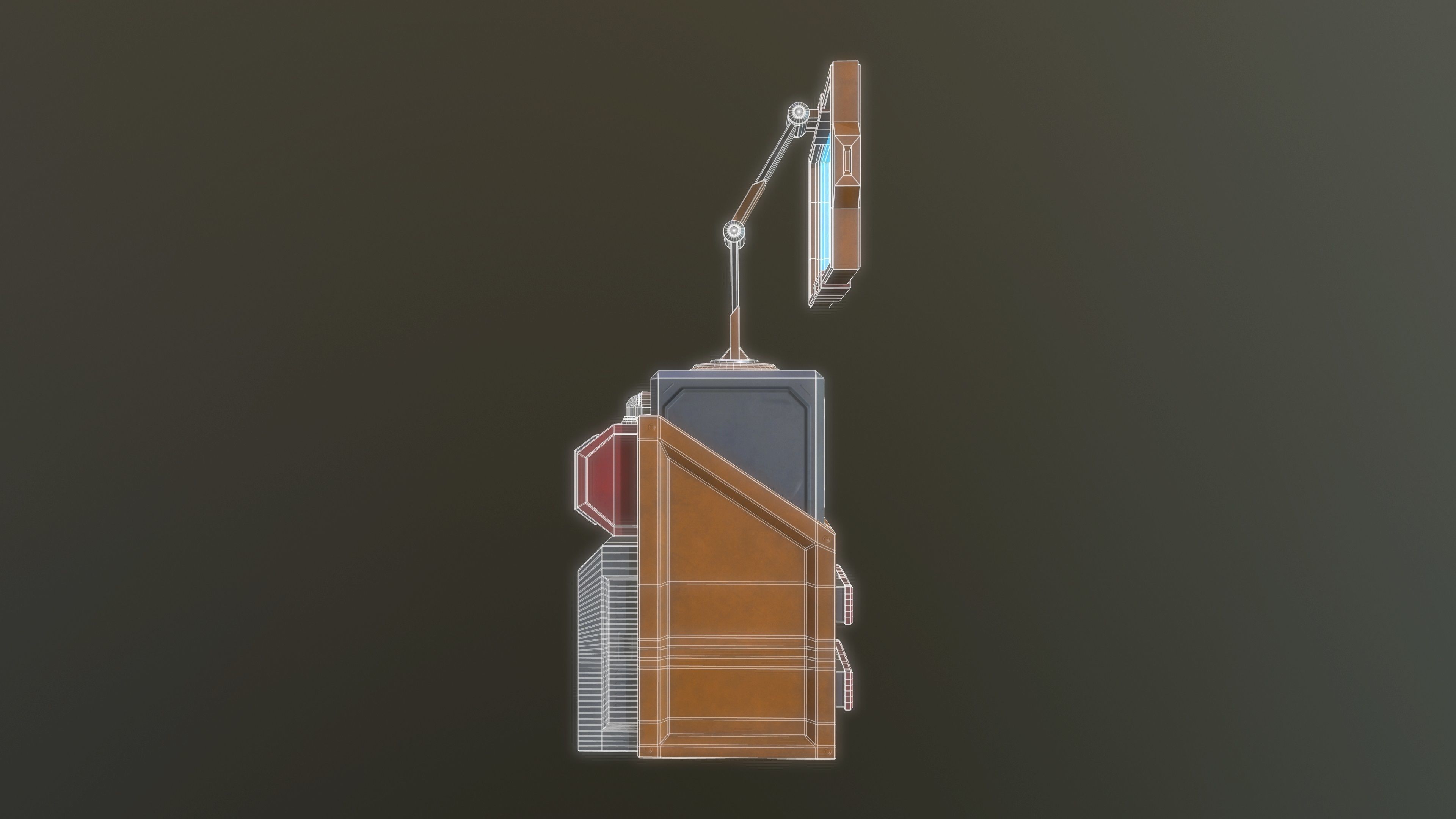 Sci FI Computer console Low-poly 3D model_9