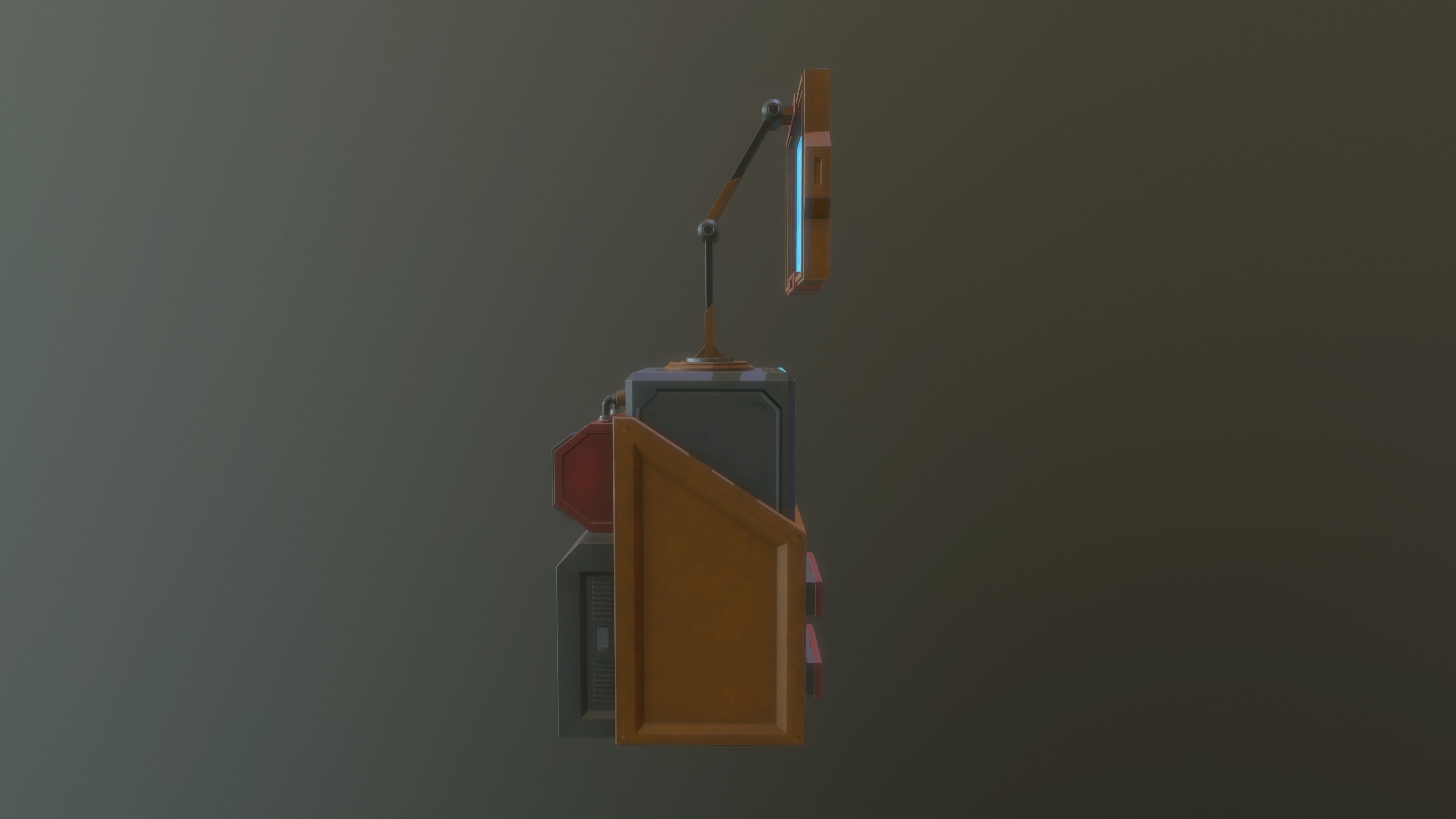 Sci FI Computer console Low-poly 3D model_5