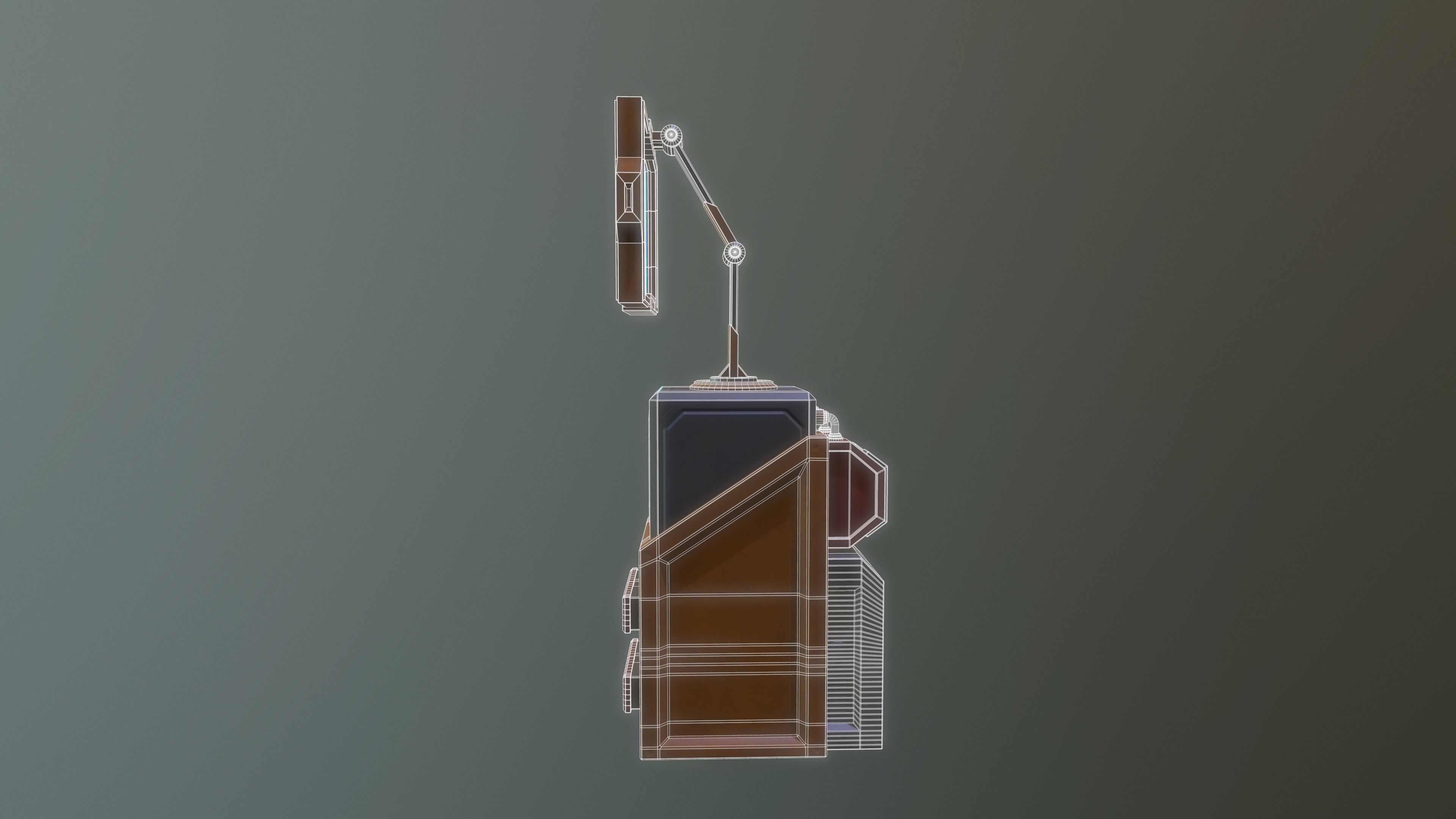 Sci FI Computer console Low-poly 3D model_7