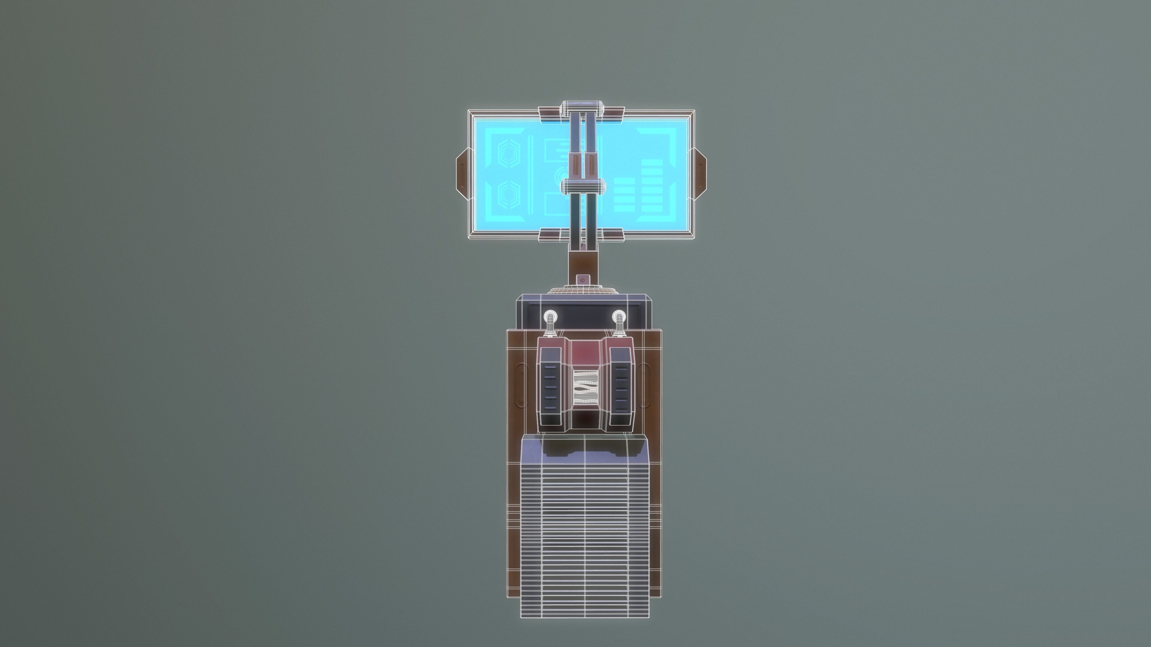 Sci FI Computer console Low-poly 3D model_8
