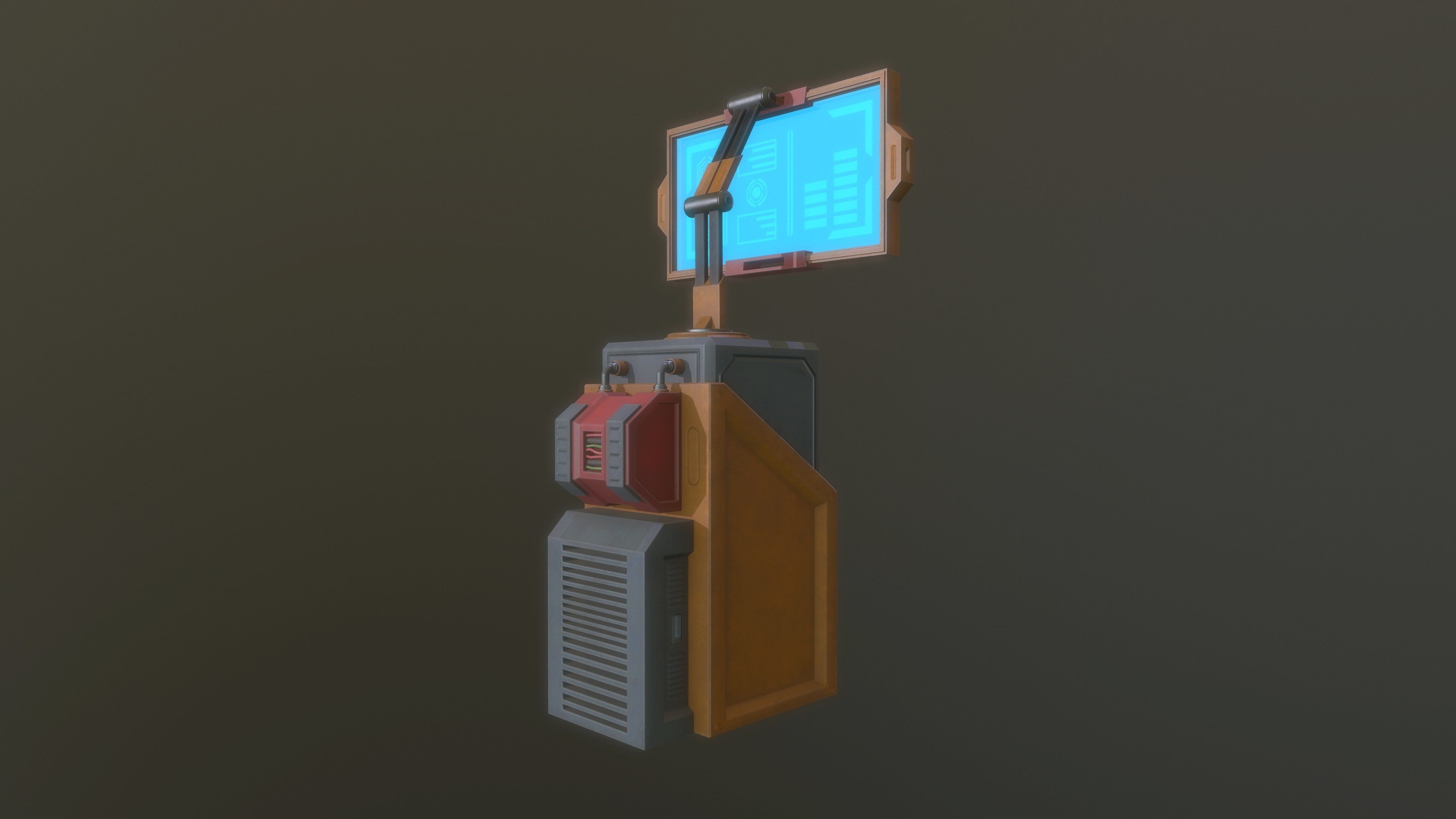 Sci FI Computer console Low-poly 3D model_4
