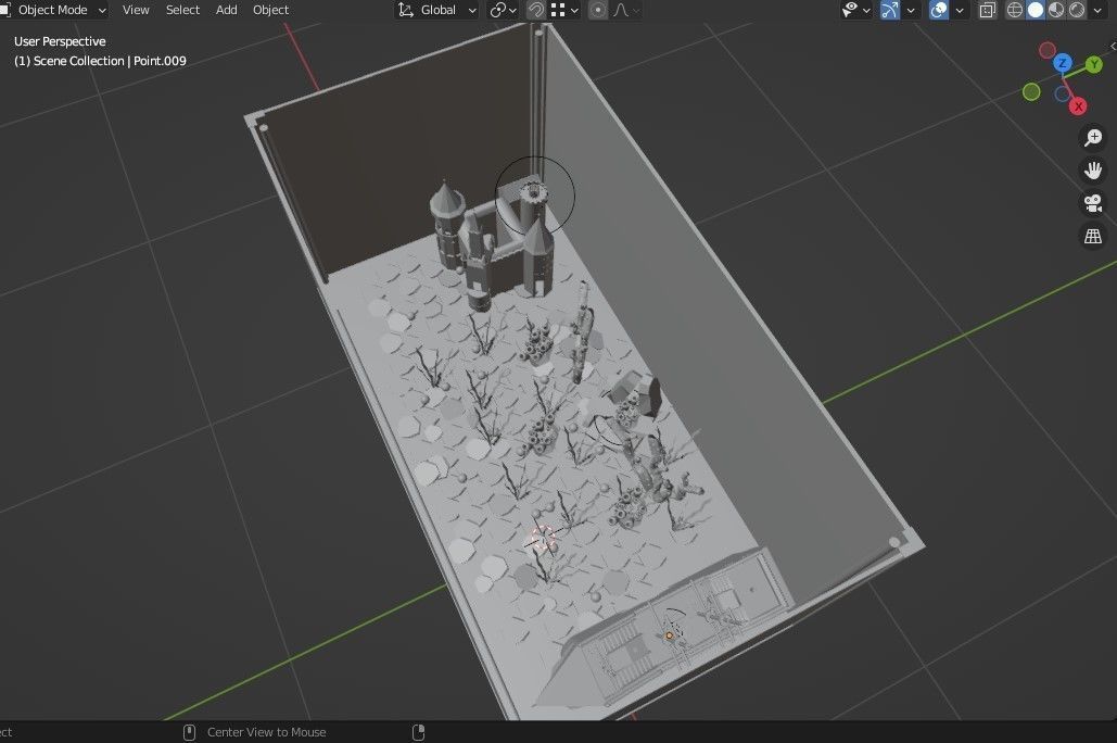 aquarium fish tank with castle in it Low-poly 3D model_3