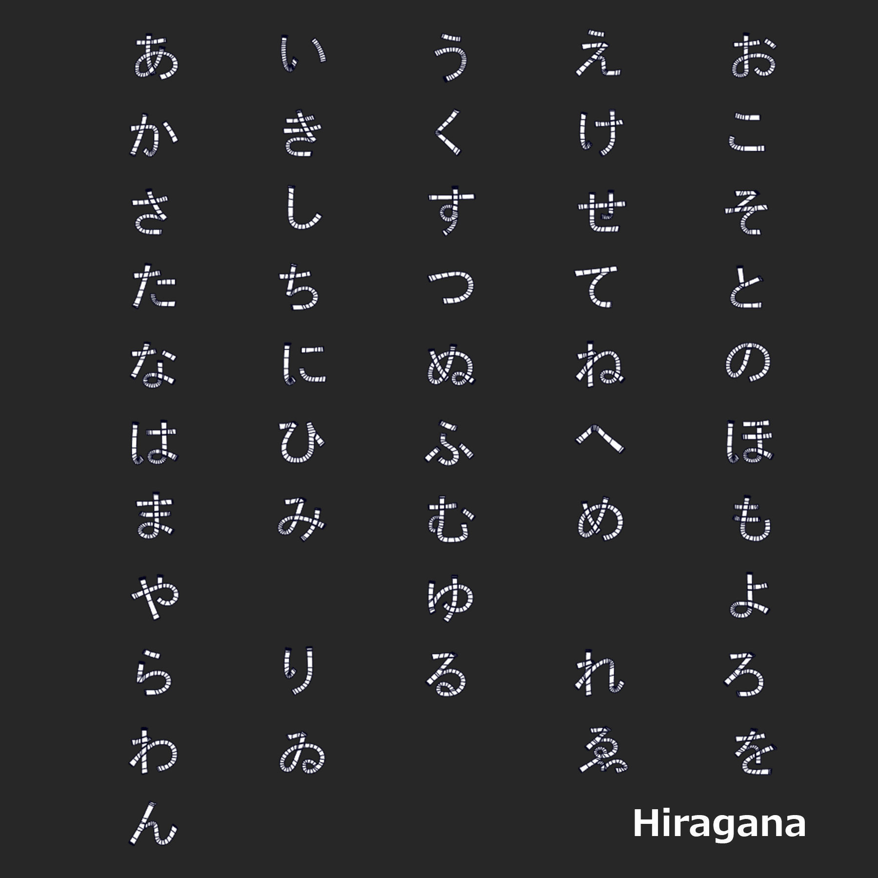 Japanese 3D Characters Hiragana and Katakana in Low Poly Low-poly 3D model_2