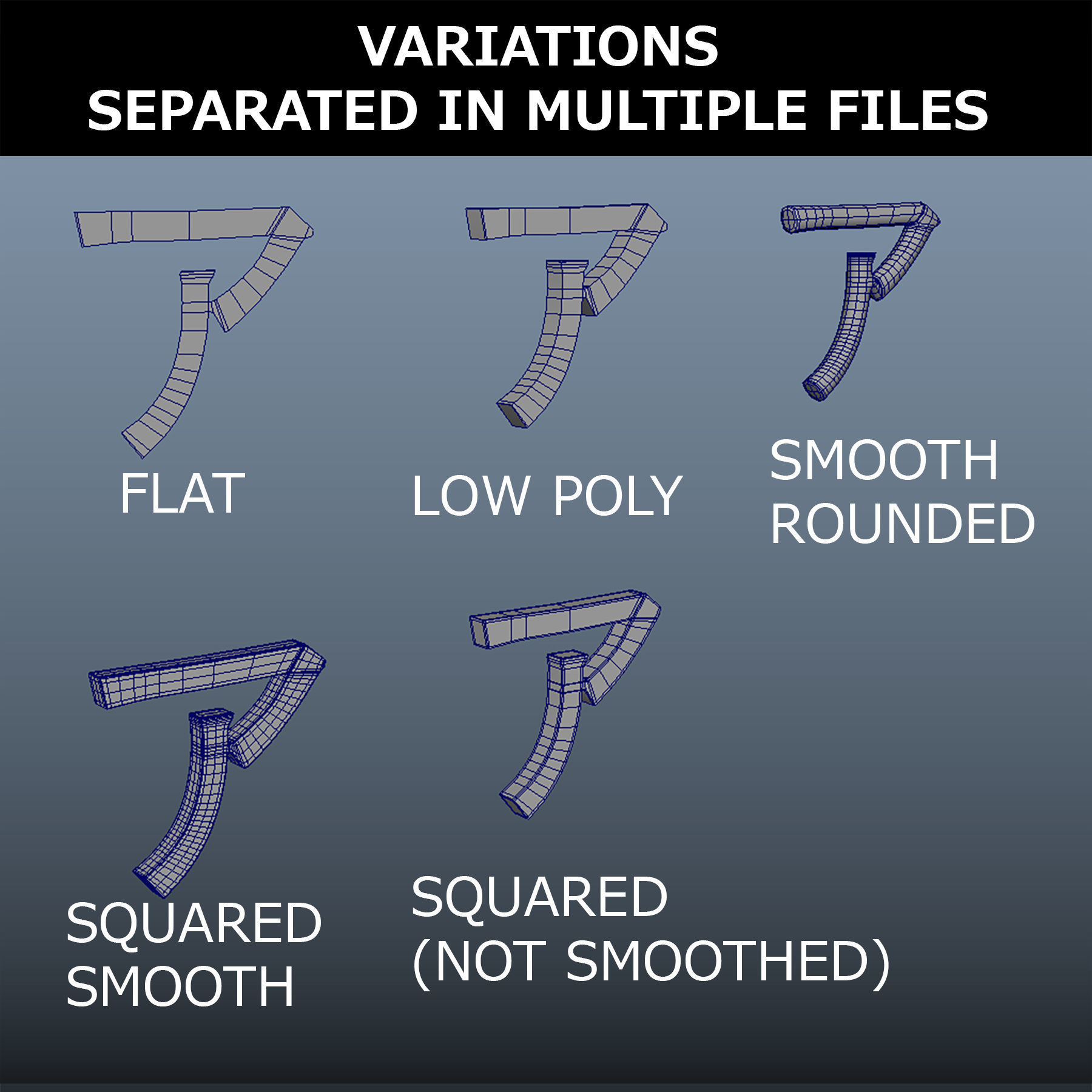 Japanese 3D Characters Hiragana and Katakana in Low Poly Low-poly 3D model_5
