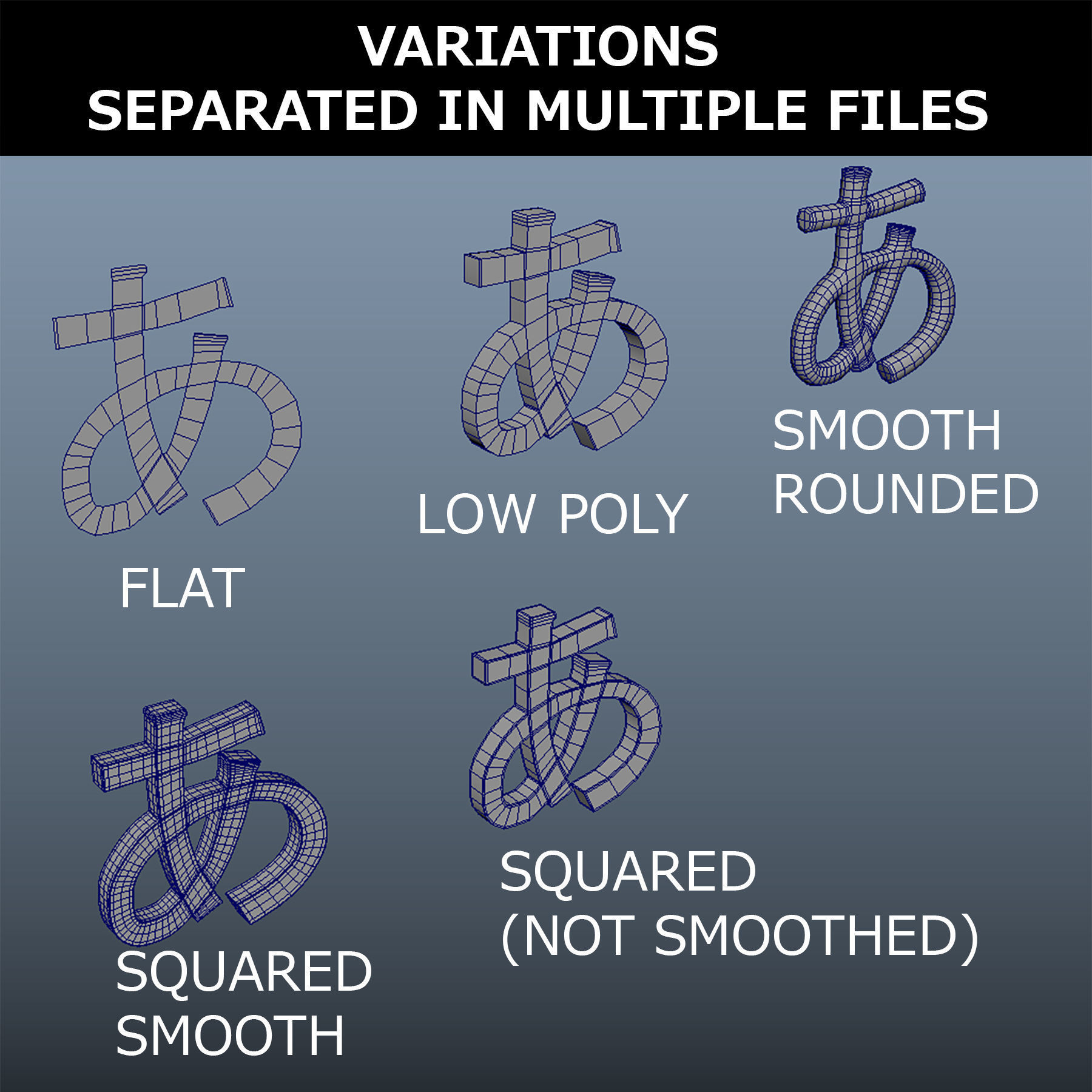 Japanese 3D Characters Hiragana and Katakana in Low Poly Low-poly 3D model_4