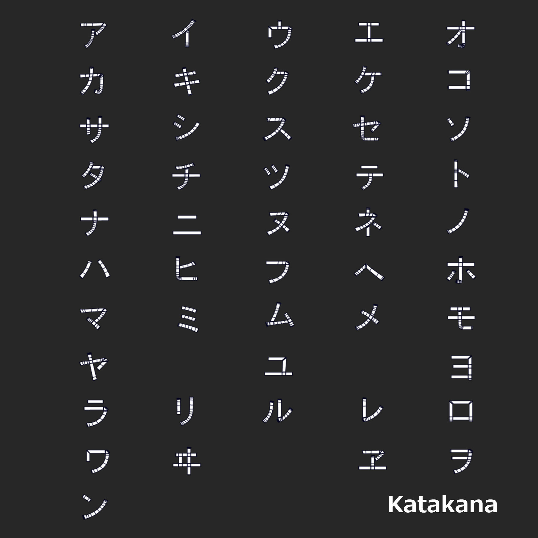 Japanese 3D Characters Hiragana and Katakana in Low Poly Low-poly 3D model_3
