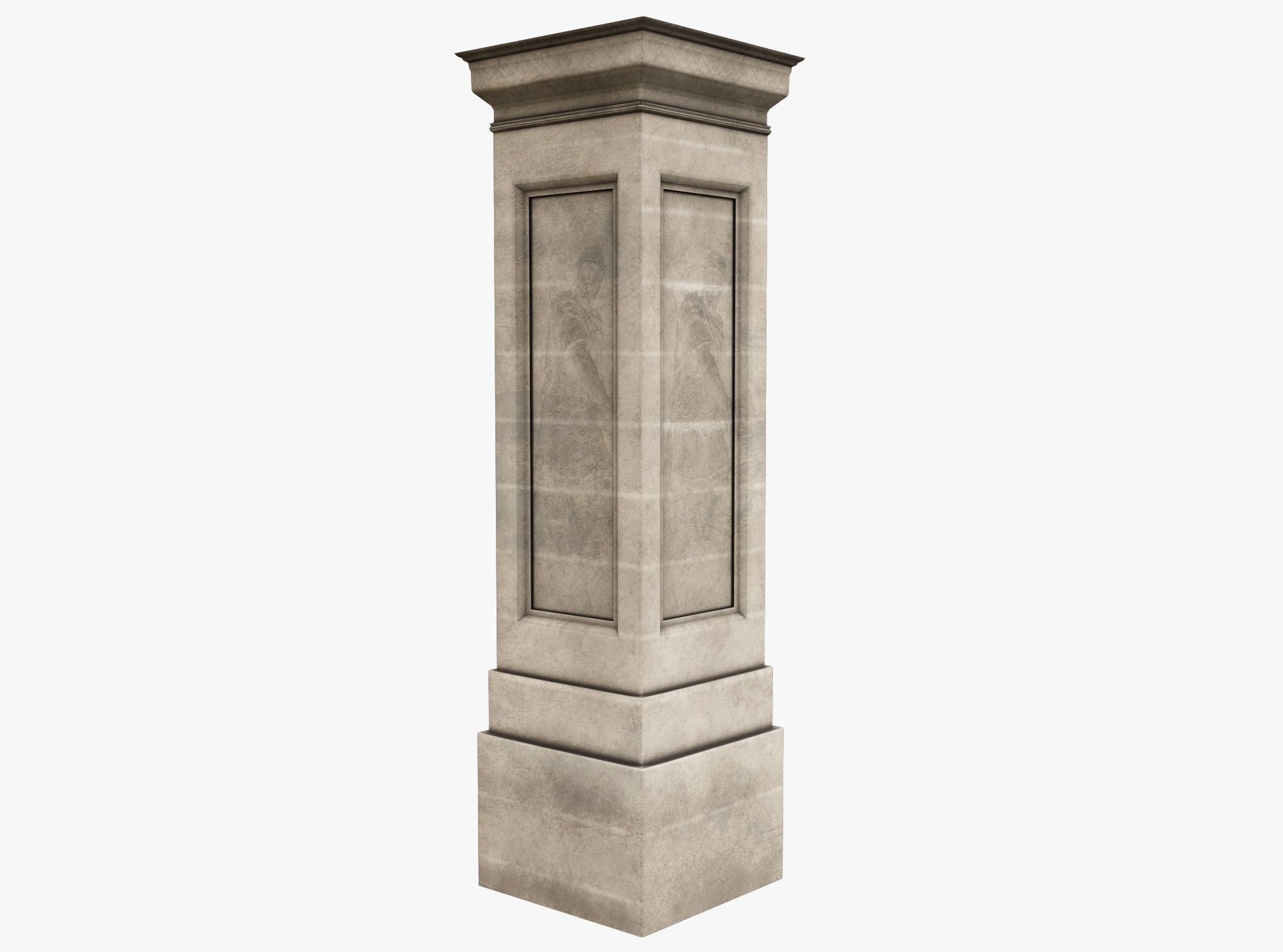 Column stone Low-poly 3D model_1