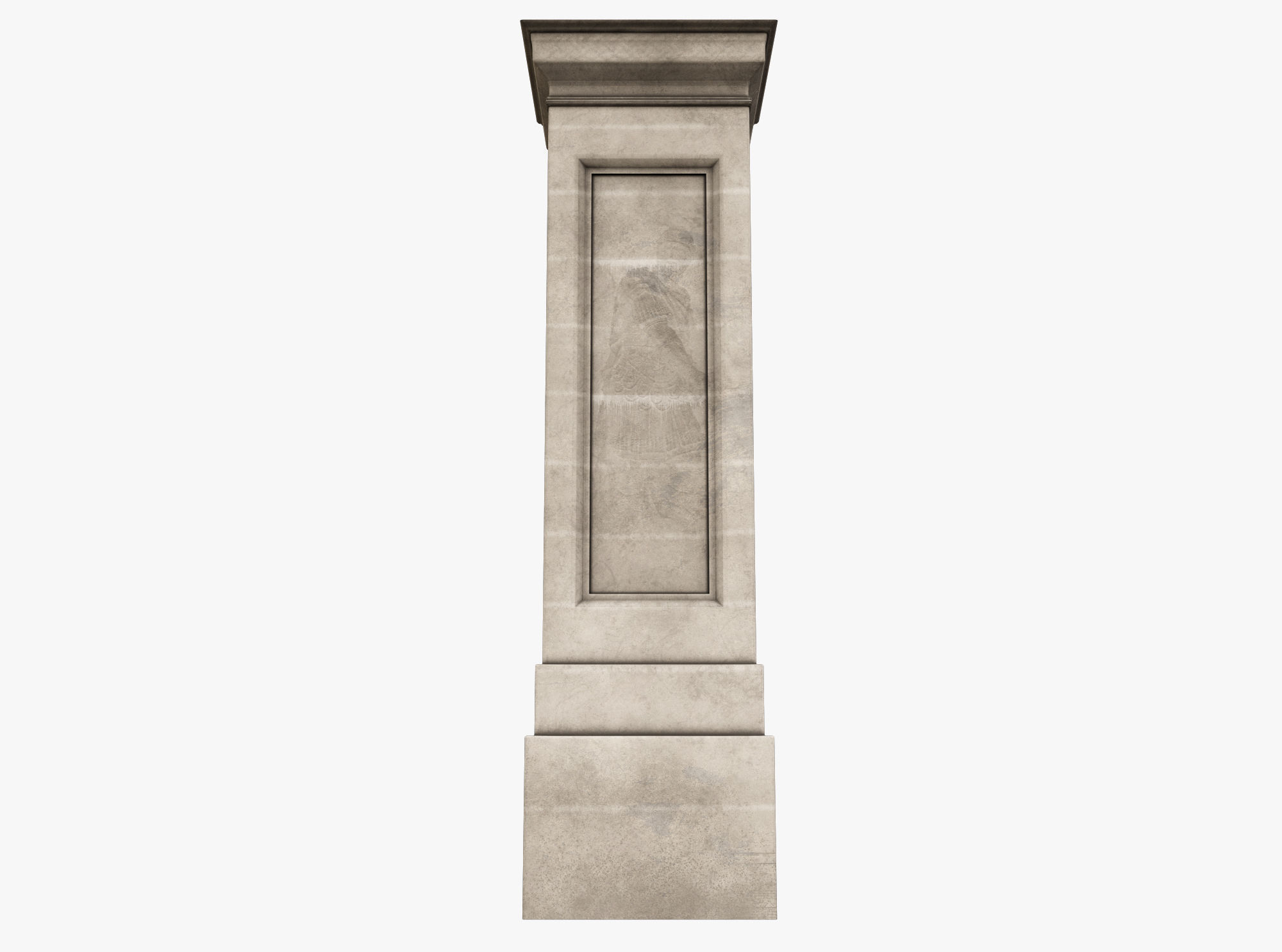Column stone Low-poly 3D model_2