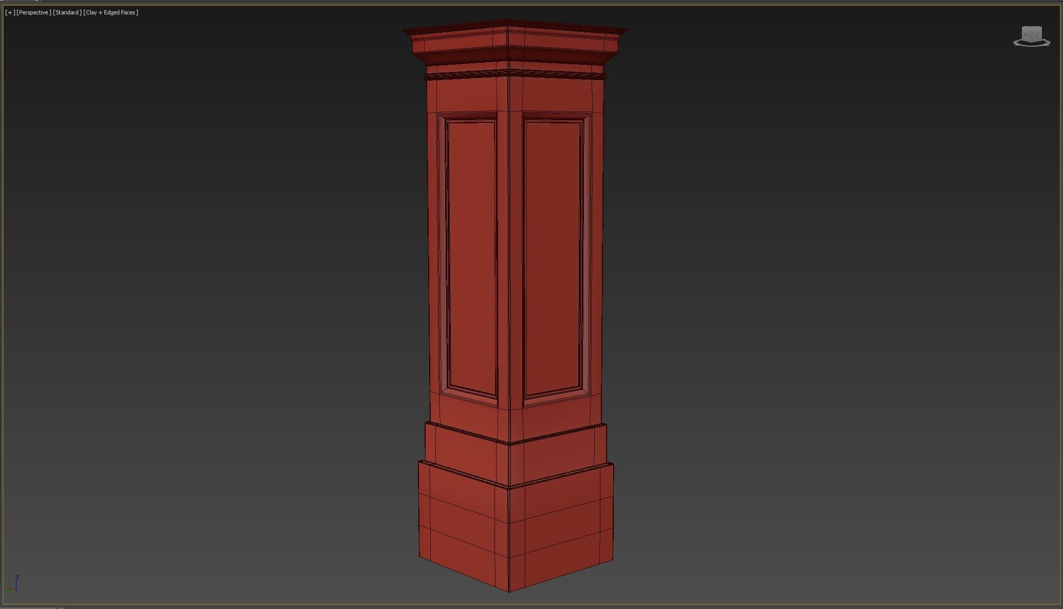 Column stone Low-poly 3D model_4