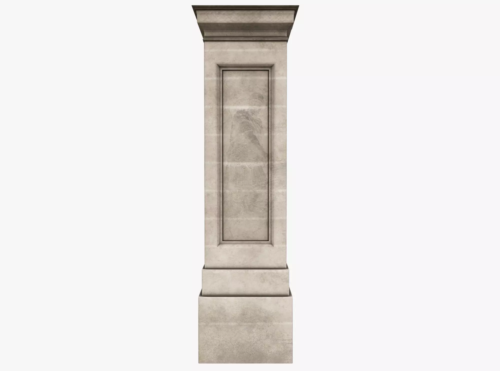Column stone Low-poly 3D model_0