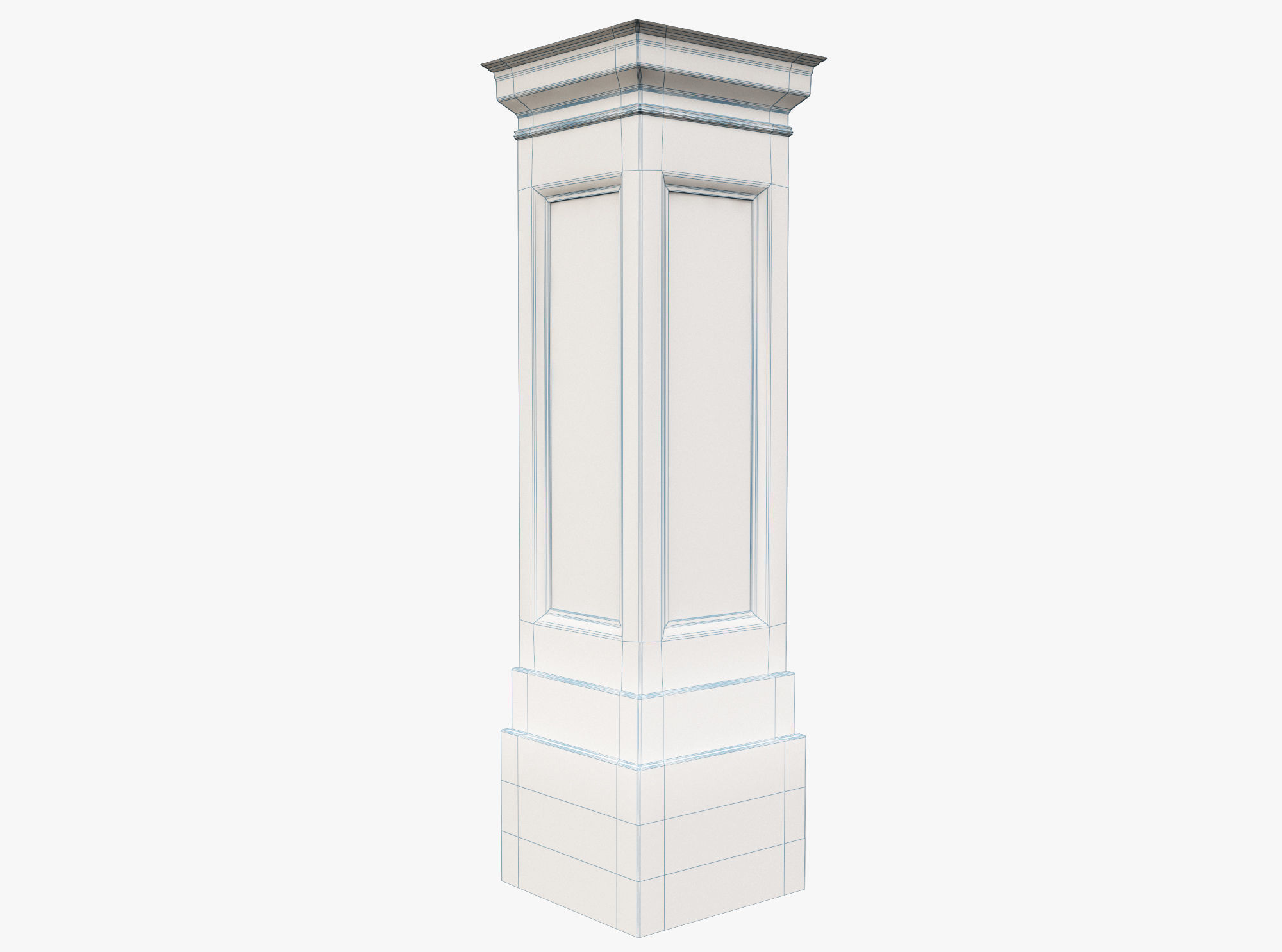 Column stone Low-poly 3D model_3