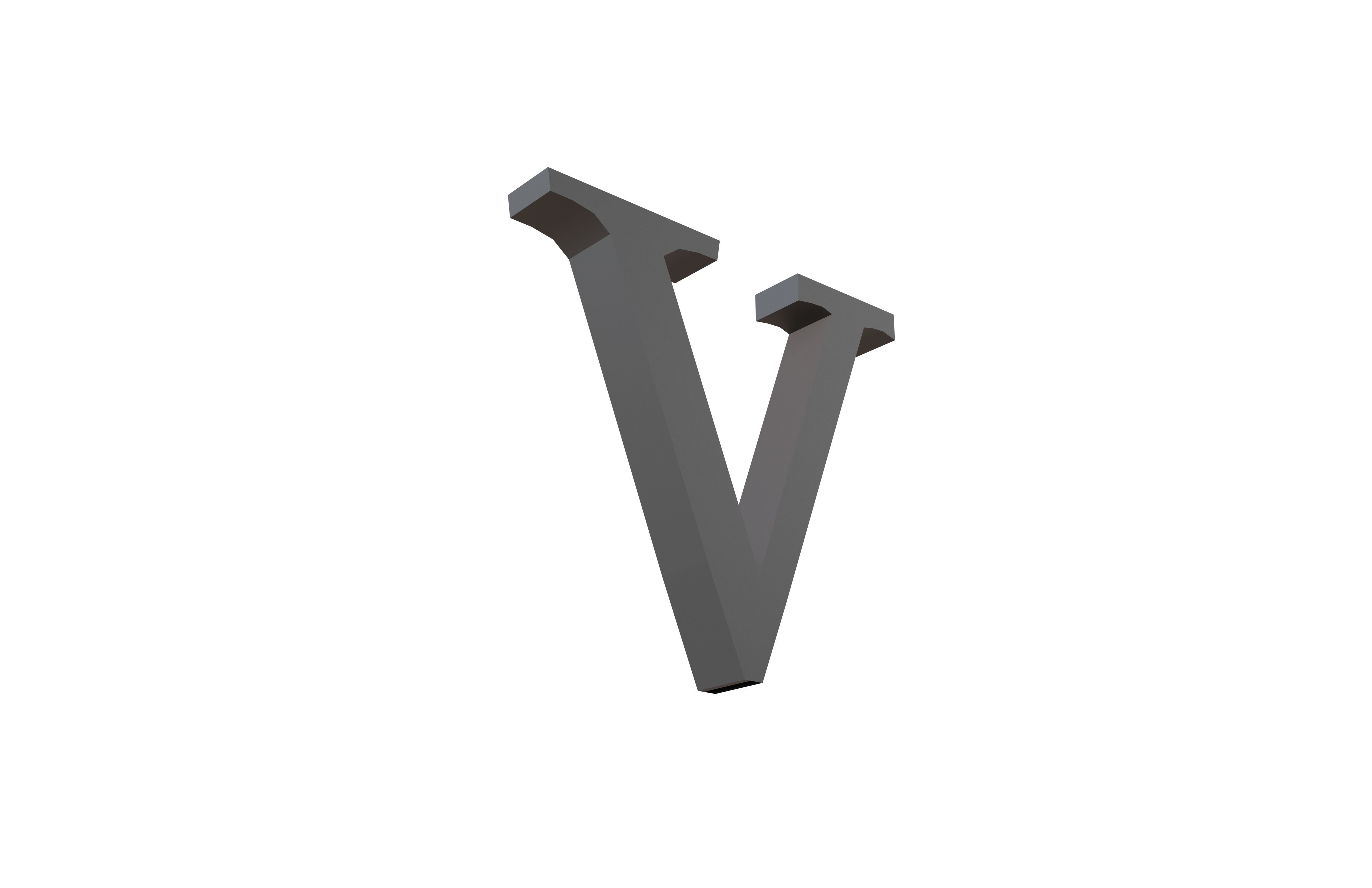 Roman Numerals 5 v1 001 Low-poly 3D model_3