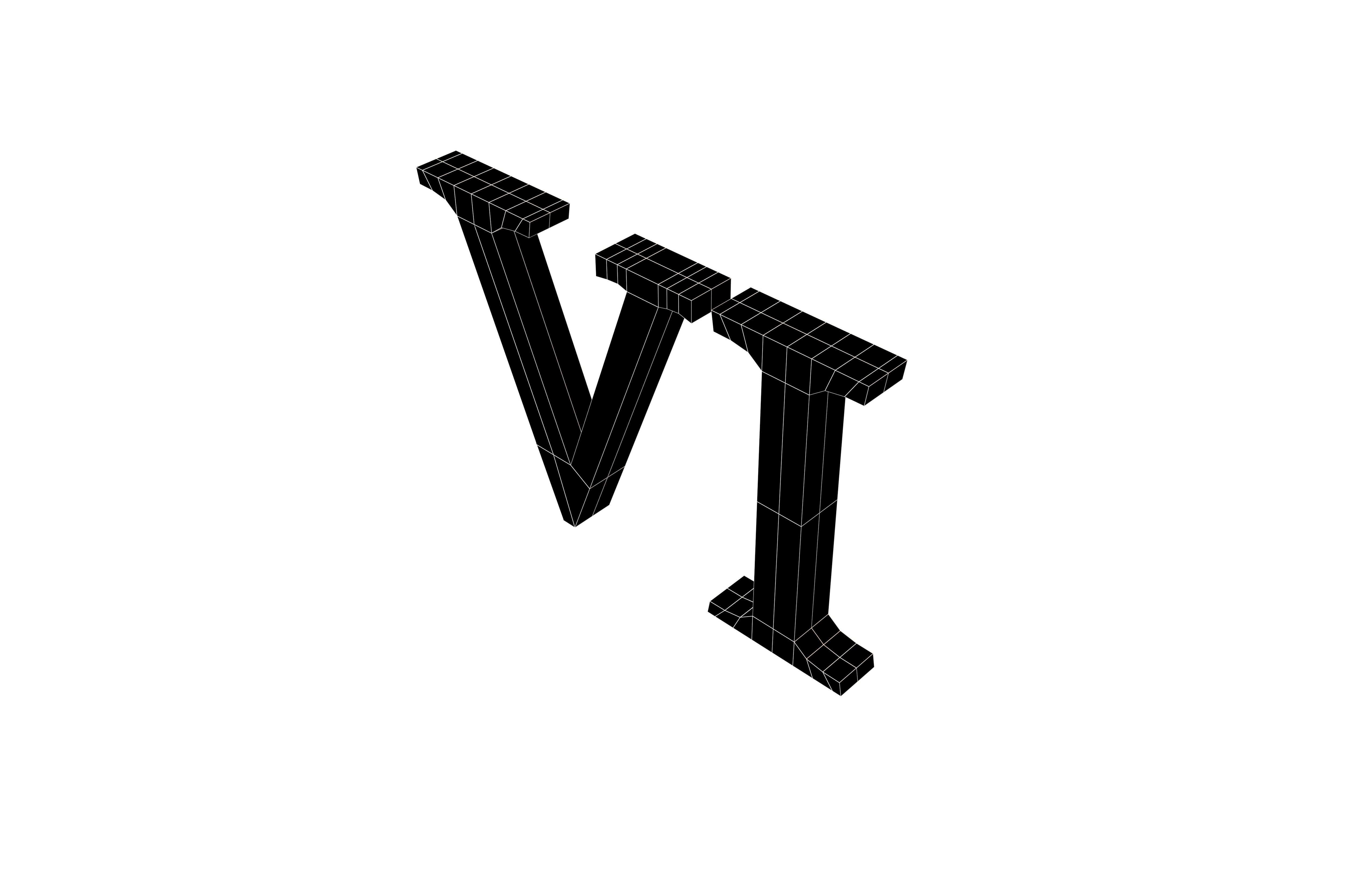 Roman Numerals 6 v1 001 Low-poly 3D model_6