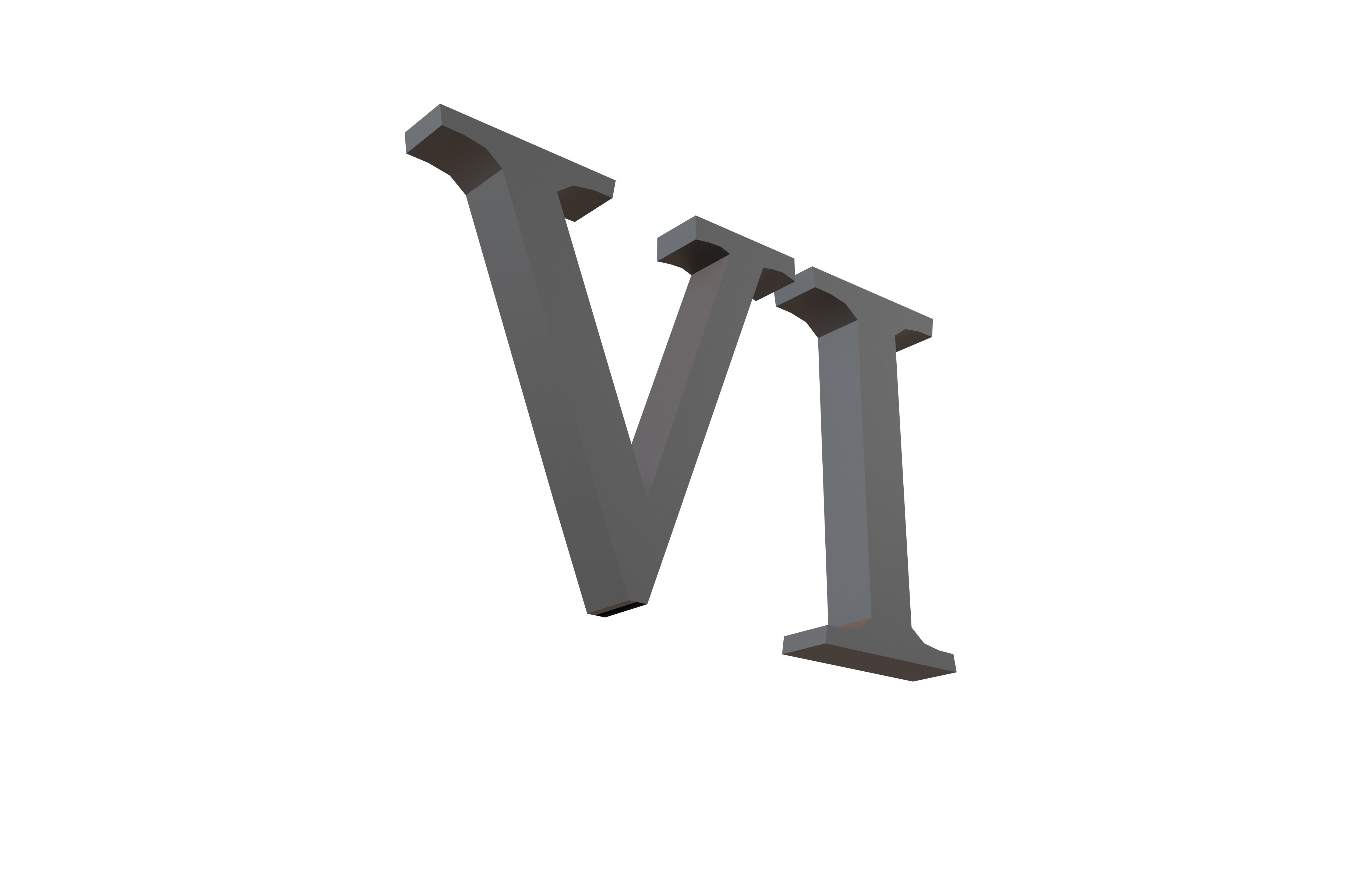 Roman Numerals 6 v1 001 Low-poly 3D model_3
