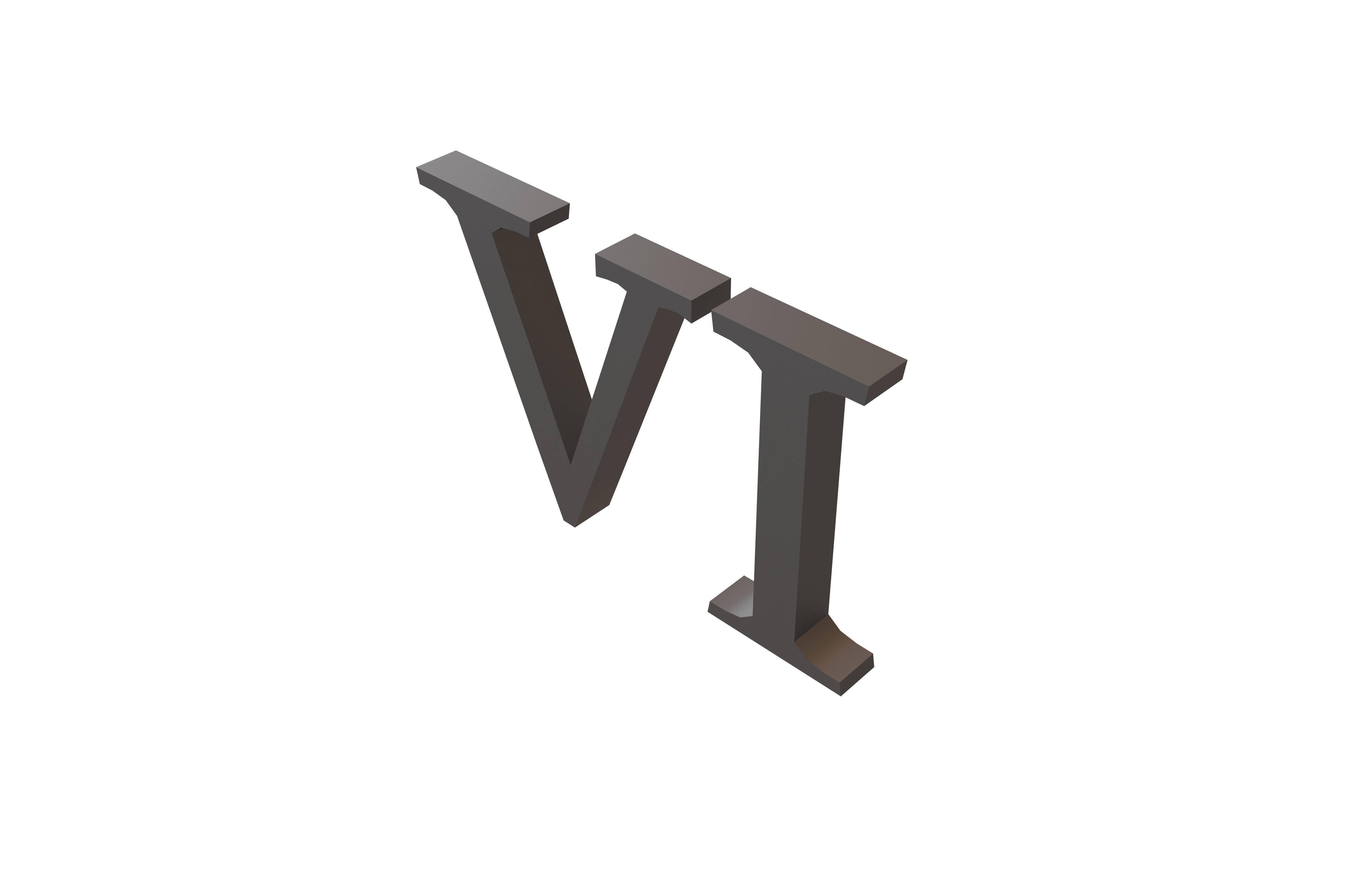 Roman Numerals 6 v1 001 Low-poly 3D model_2