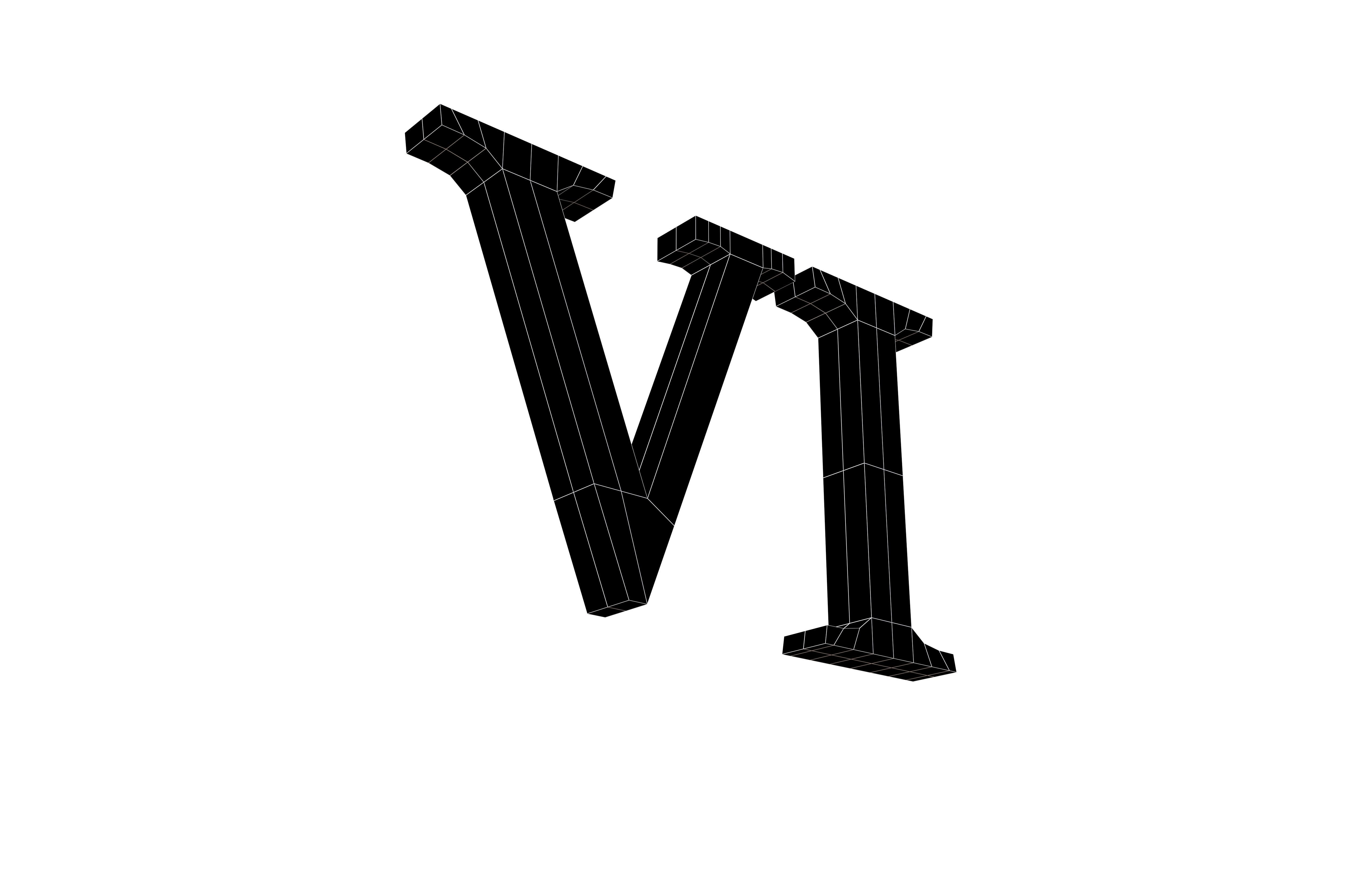 Roman Numerals 6 v1 001 Low-poly 3D model_7