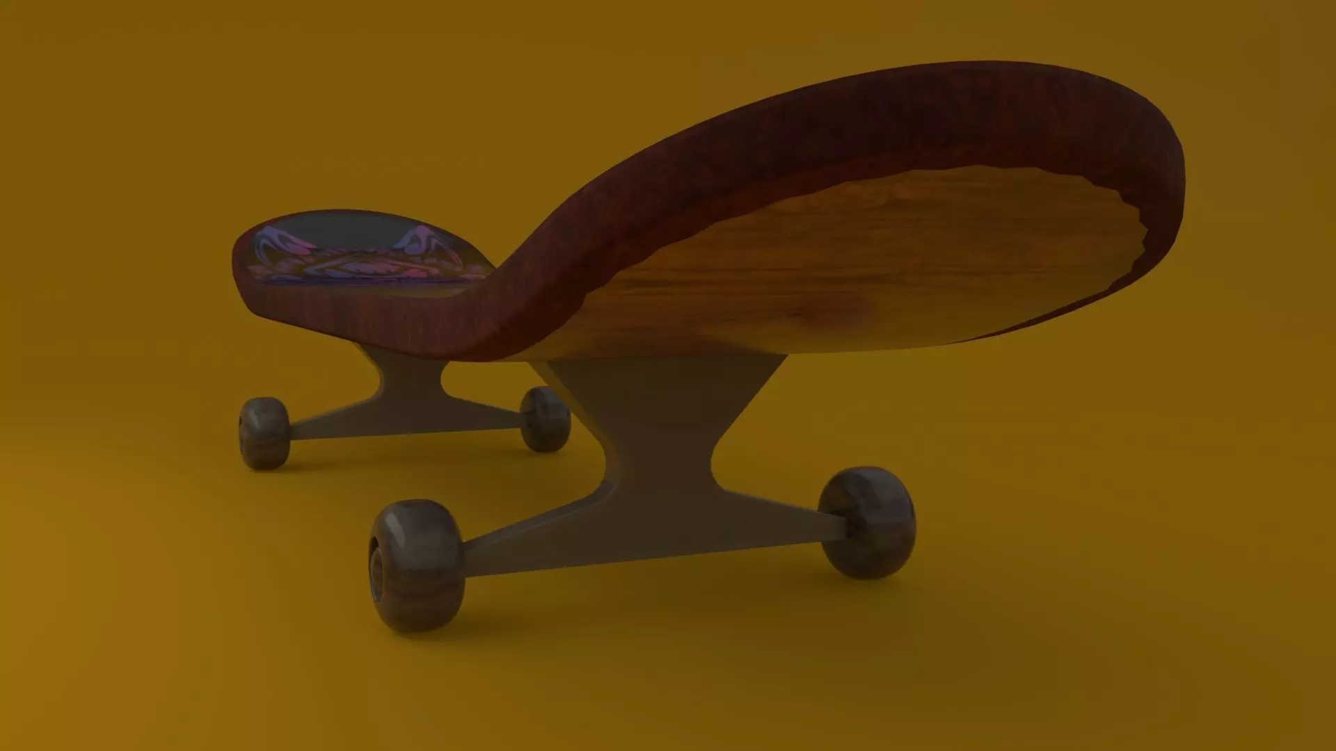 Skeydboard model wooden skateboard on wheels 3D model