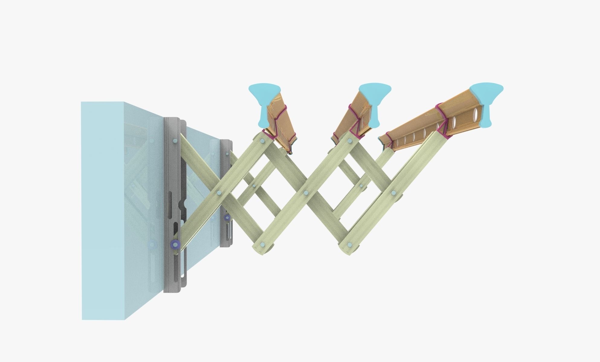 Telescopic pair of wooden rails 3D model_6