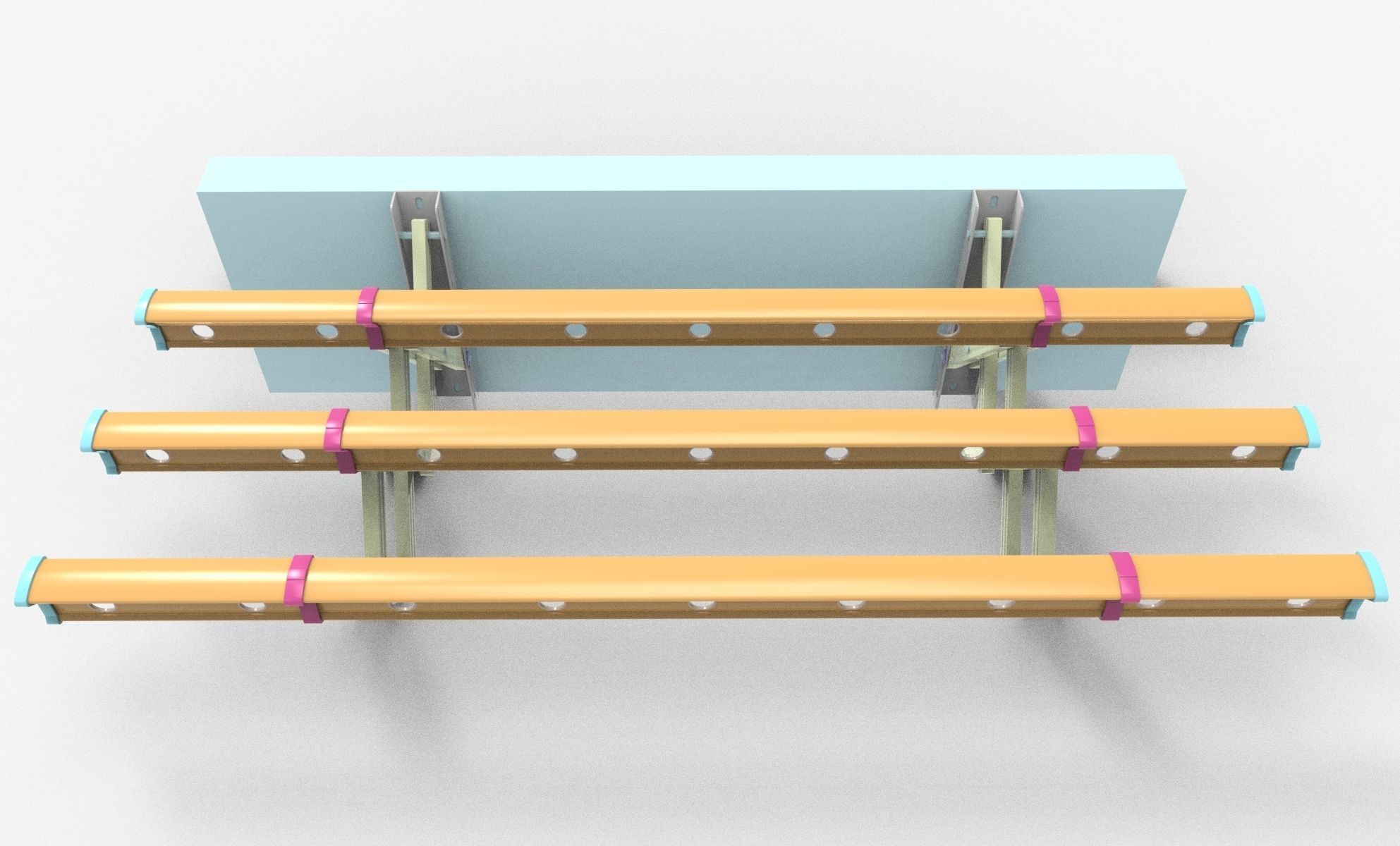 Telescopic pair of wooden rails 3D model_5