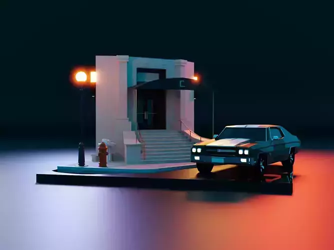 Cartoon John Wick Car