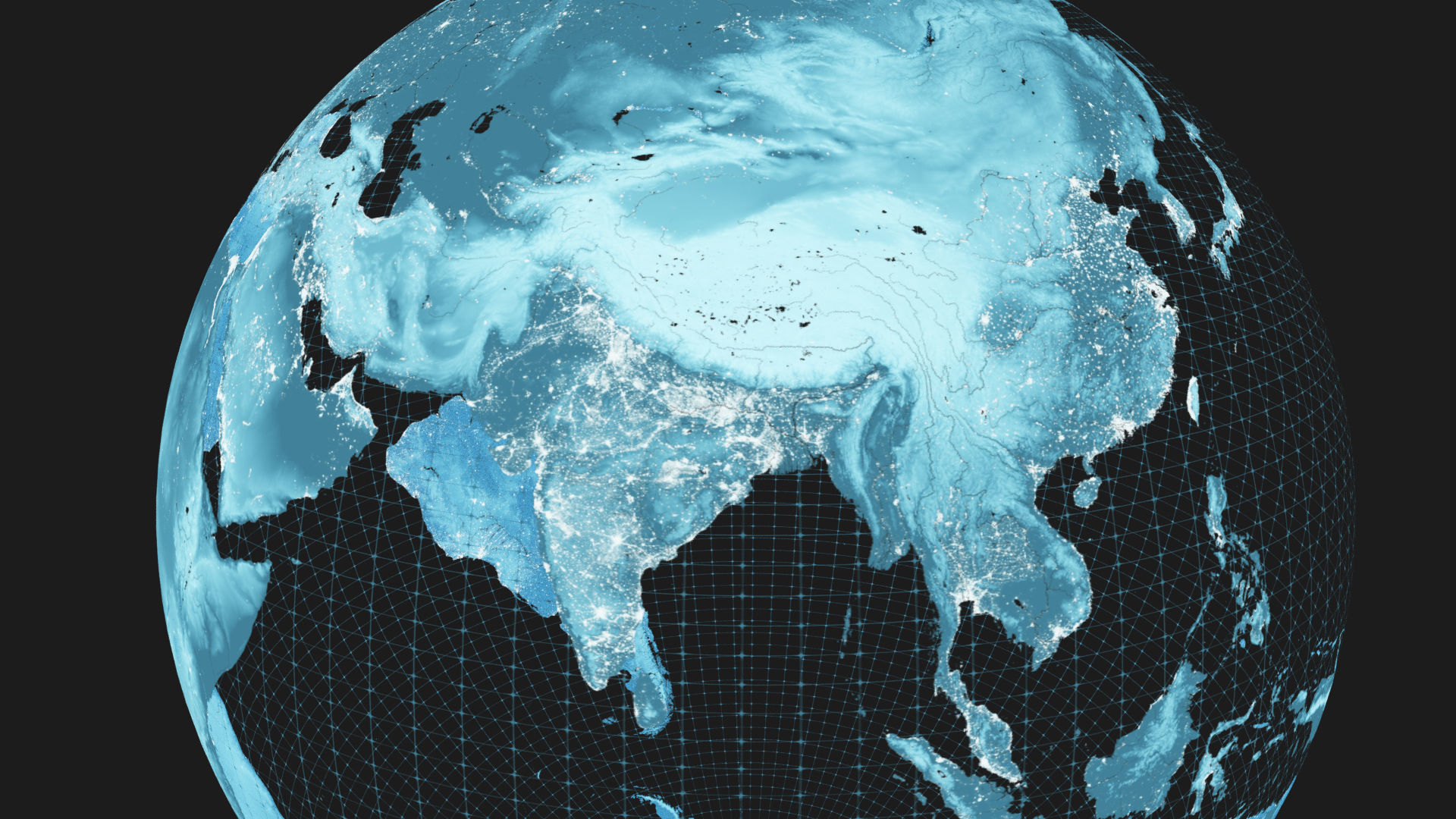 Earth hologram scifi planet Low-poly 3D model_4