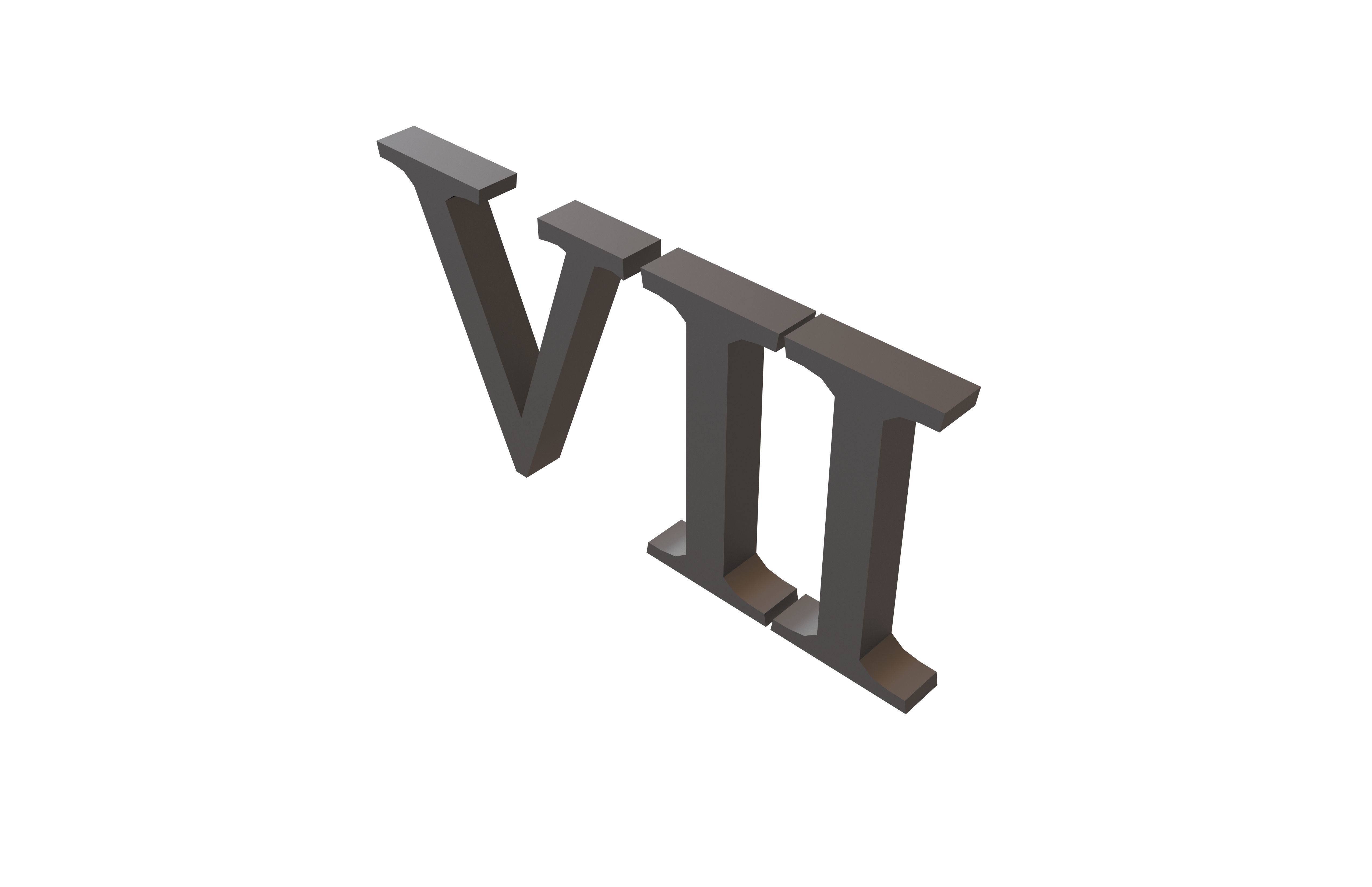 Roman Numerals 7 v1 001 Low-poly 3D model_1