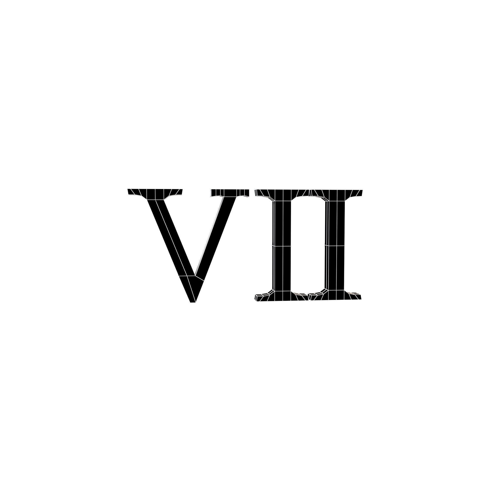 Roman Numerals 7 v1 001 Low-poly 3D model_4