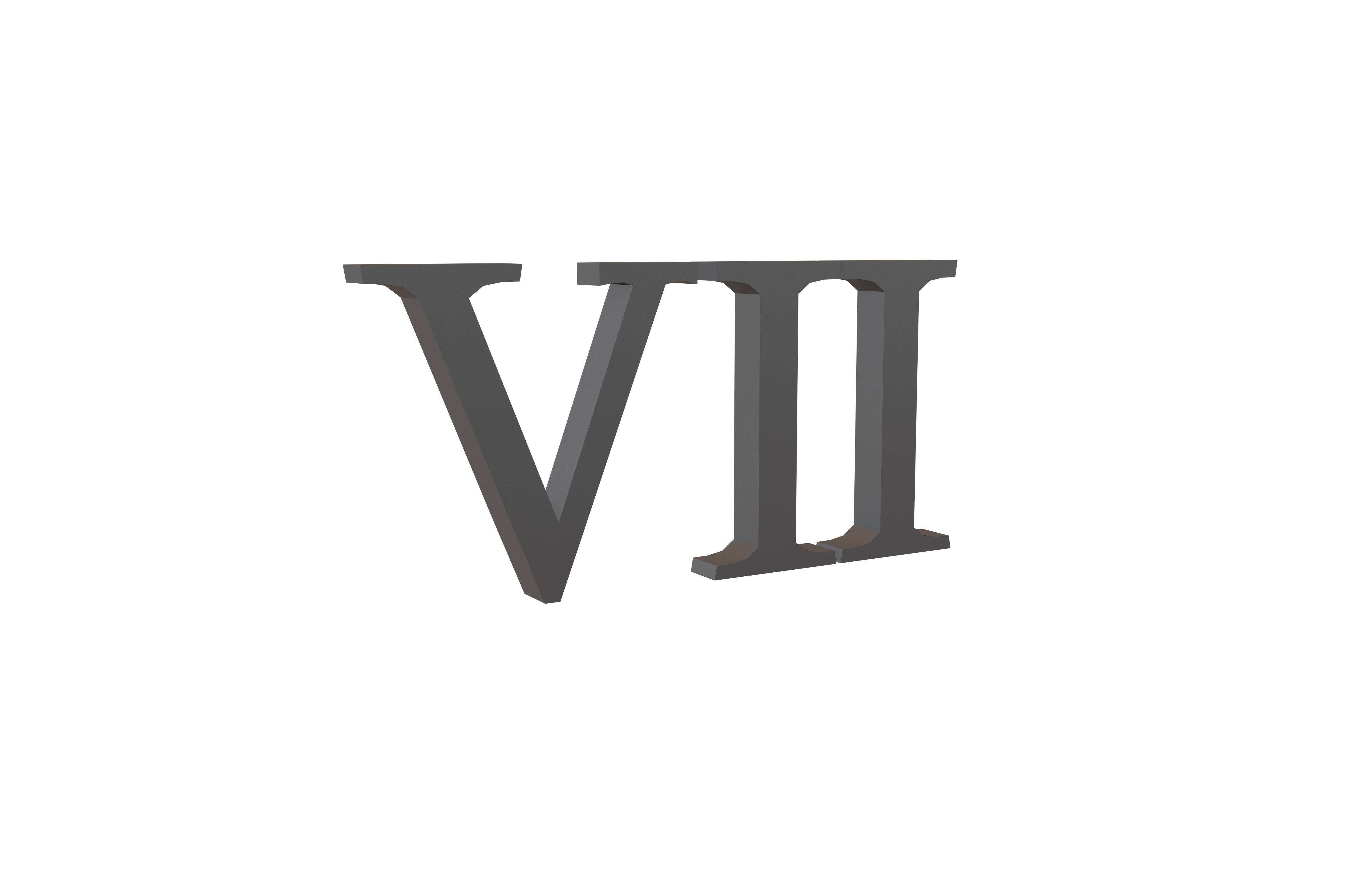 Roman Numerals 7 v1 001 Low-poly 3D model_3