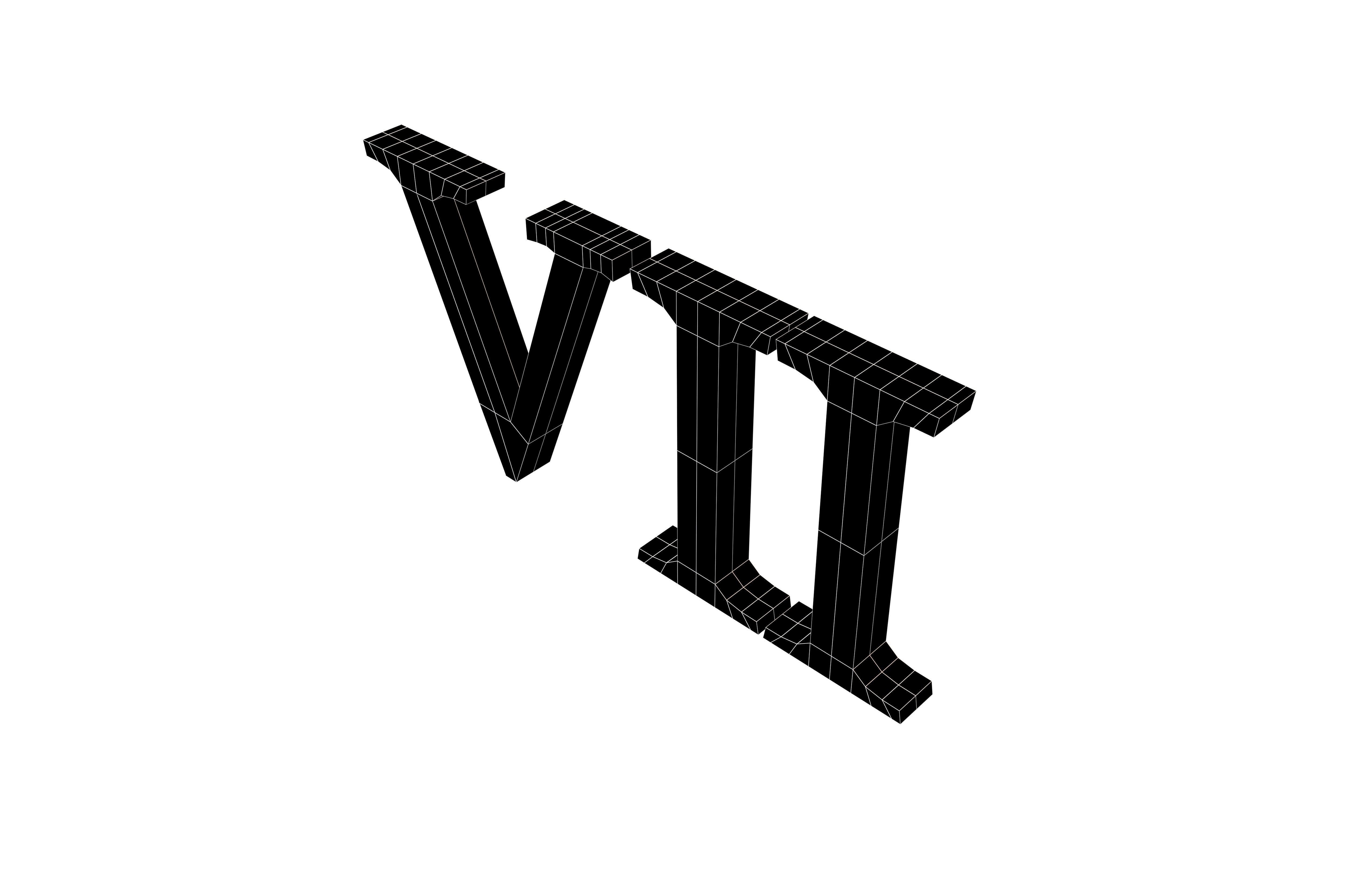 Roman Numerals 7 v1 001 Low-poly 3D model_6