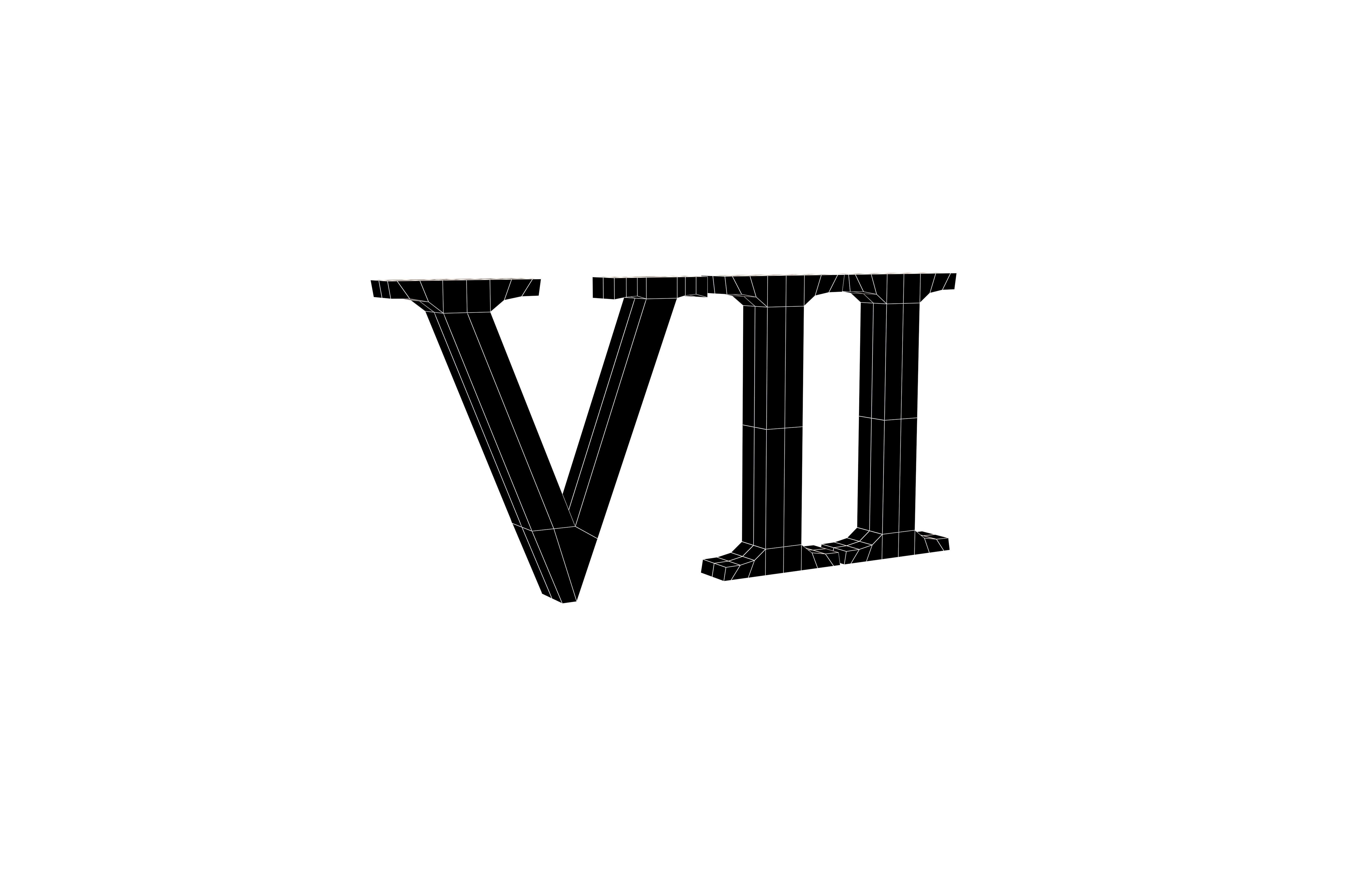 Roman Numerals 7 v1 001 Low-poly 3D model_5