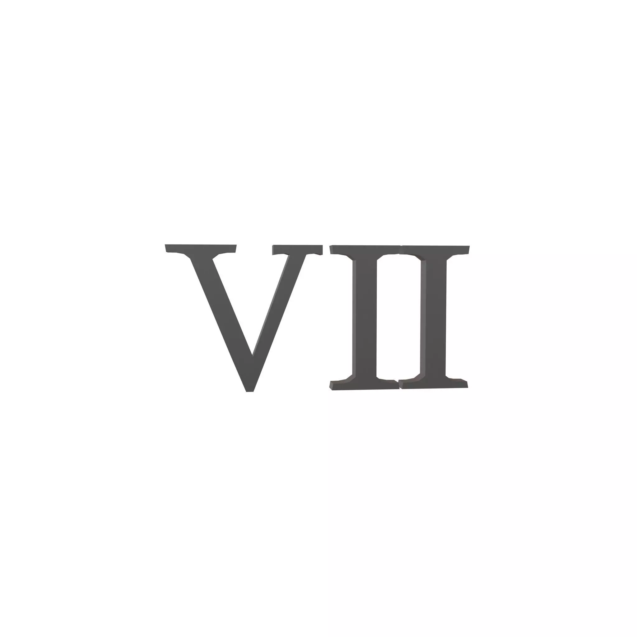 Roman Numerals 7 v1 001 Low-poly 3D model_0