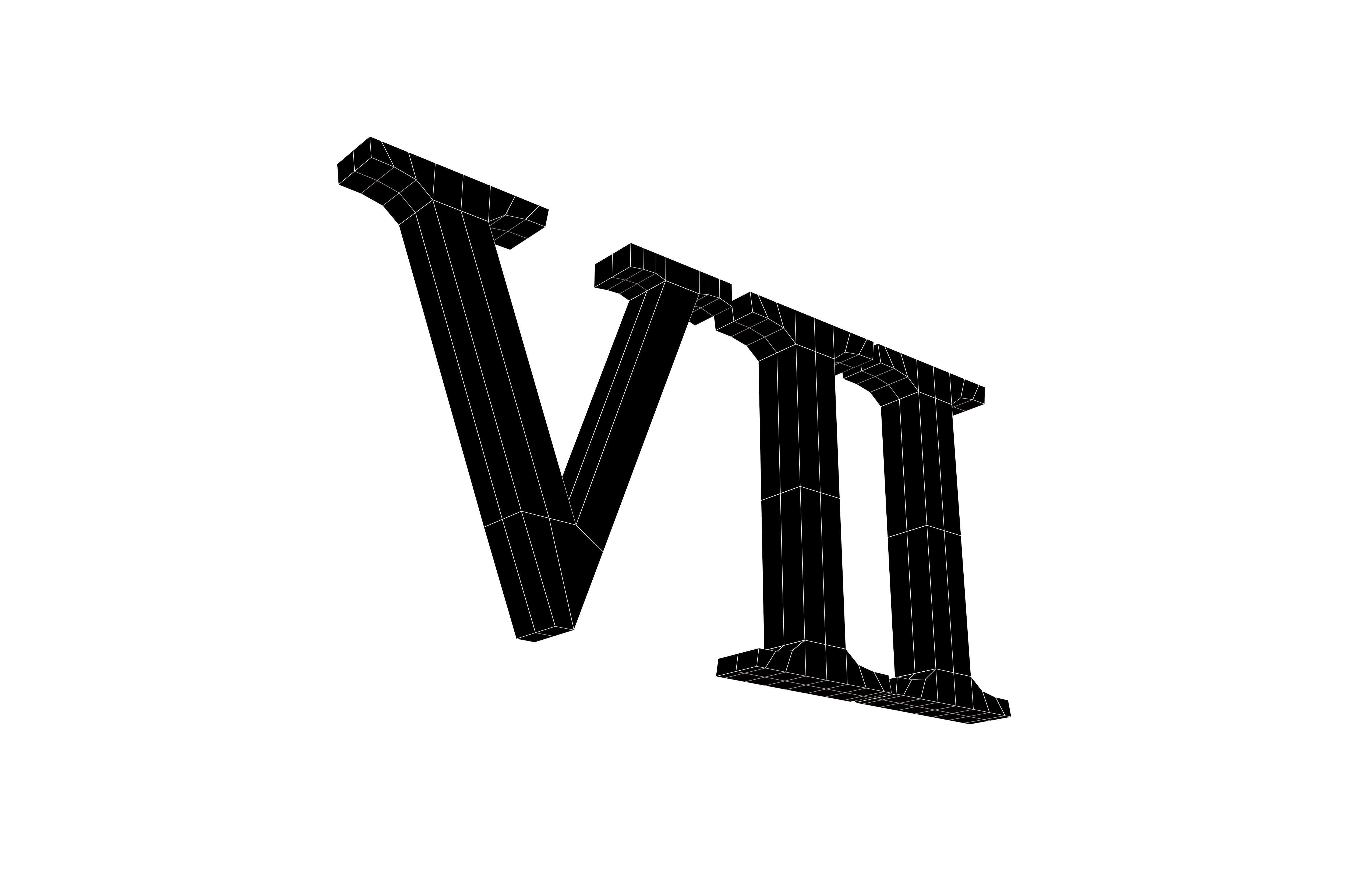 Roman Numerals 7 v1 001 Low-poly 3D model_7