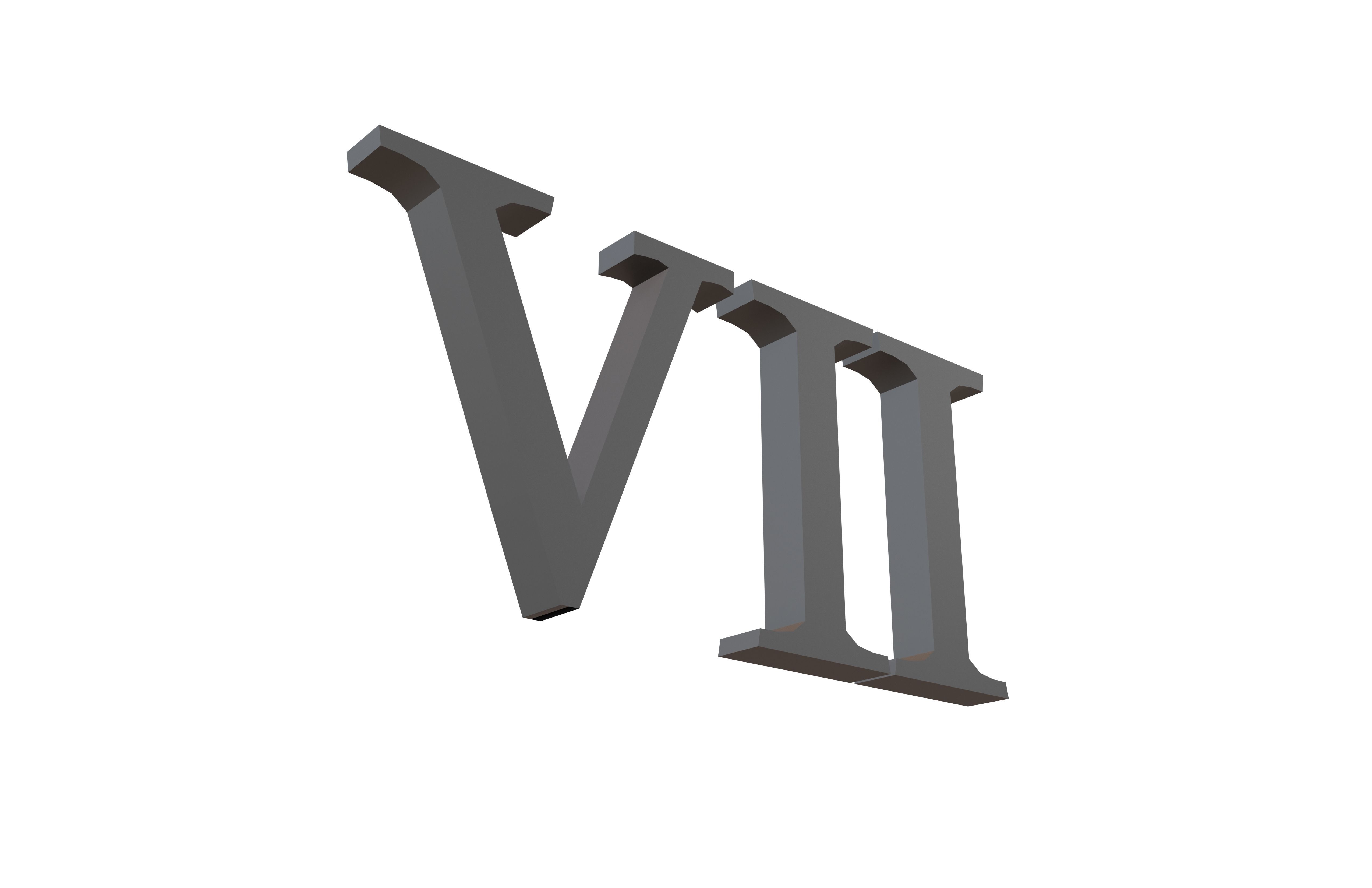 Roman Numerals 7 v1 001 Low-poly 3D model_2