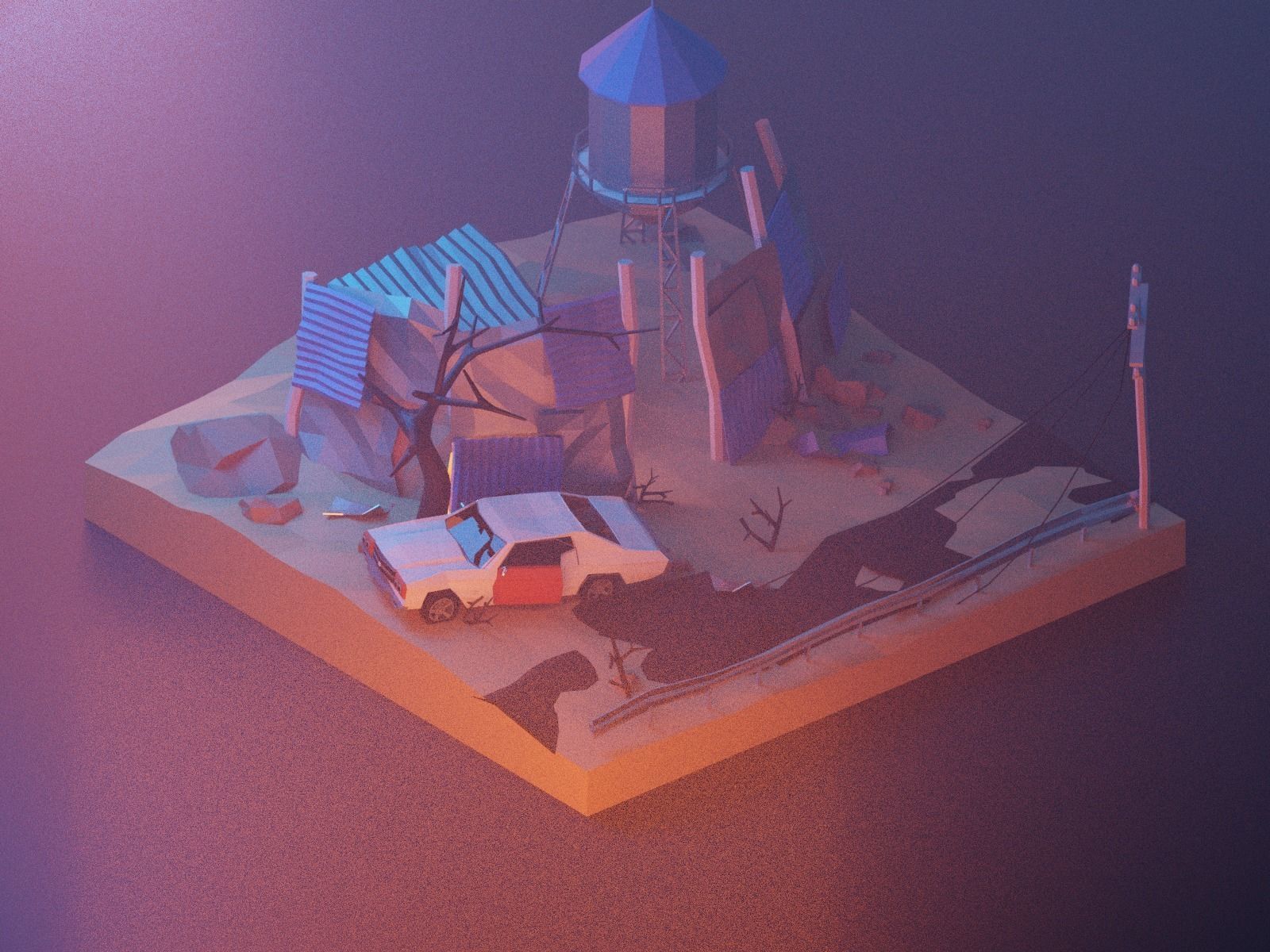 Cartoon Fallout 3D model_8