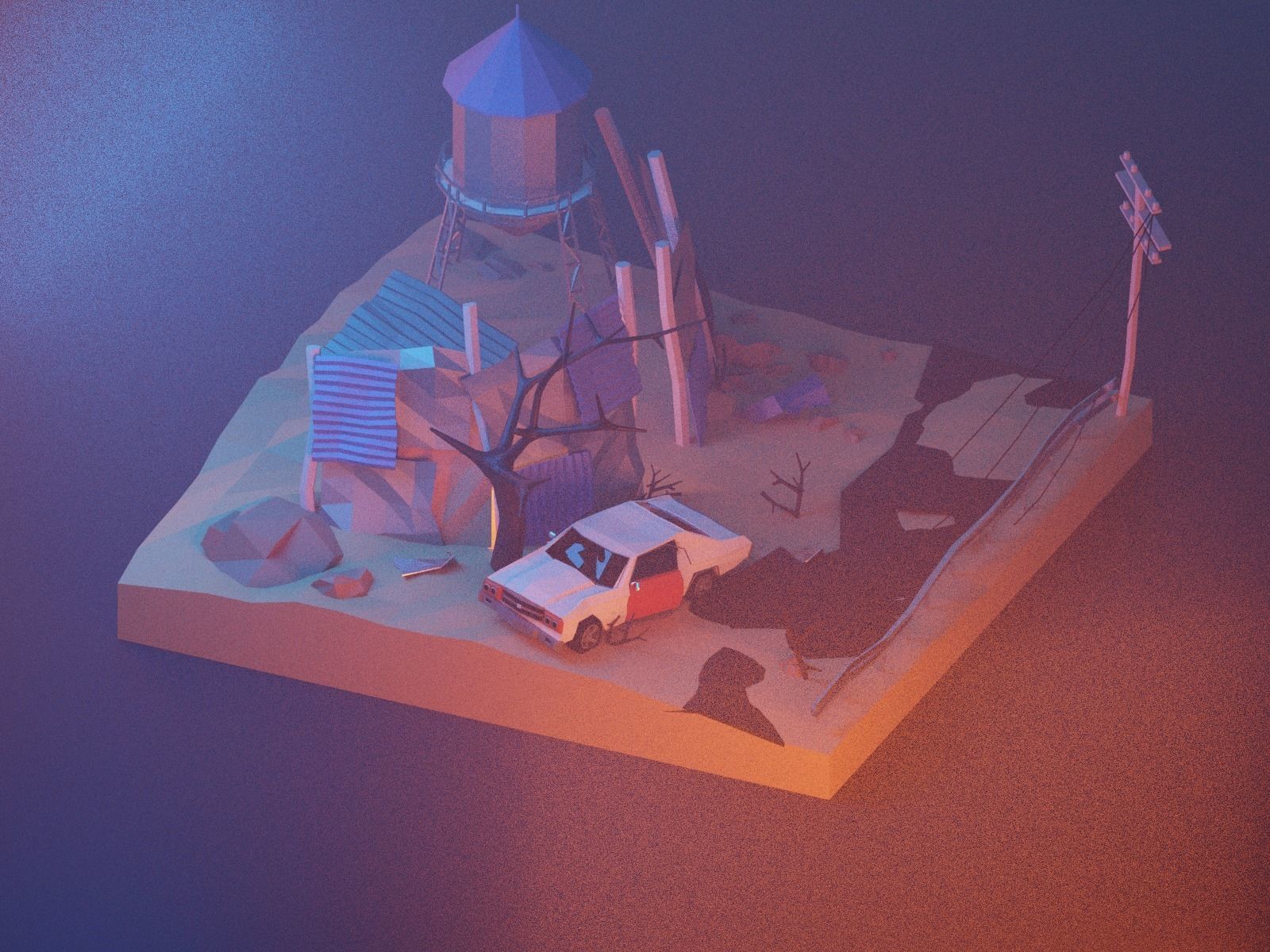 Cartoon Fallout 3D model_9