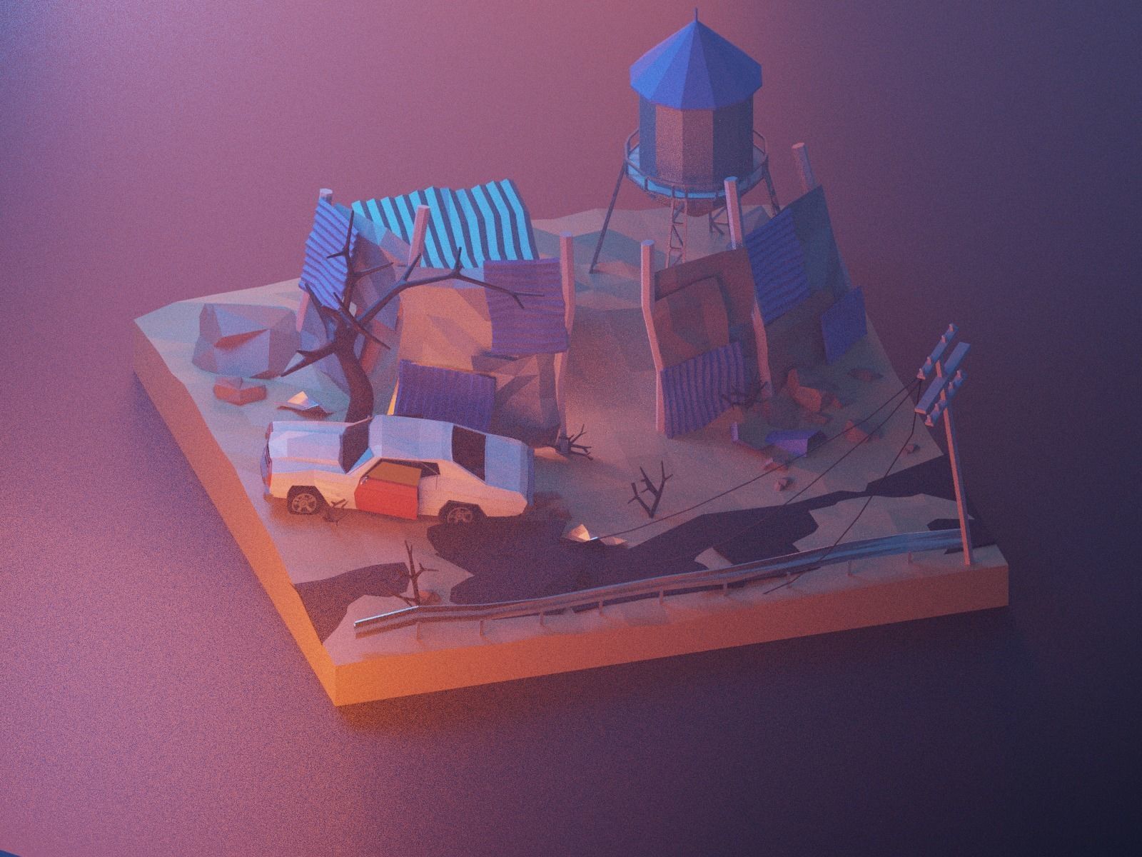 Cartoon Fallout 3D model_7